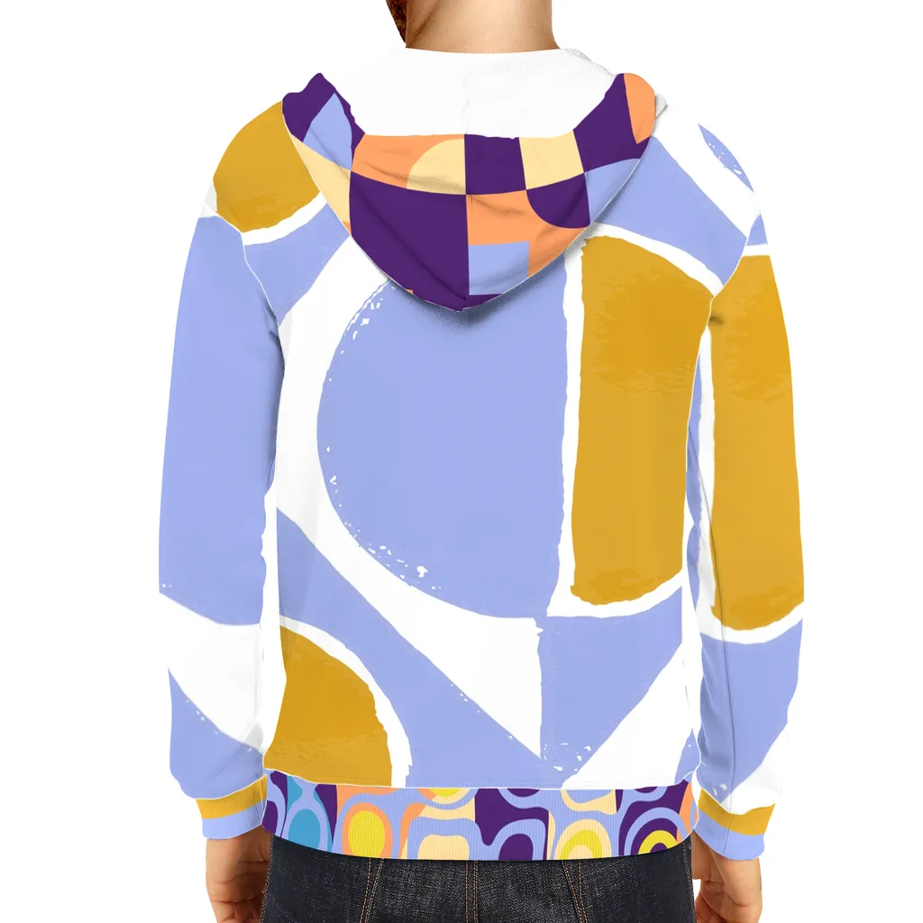 Abstract Blue Unisex Pullover Hoody