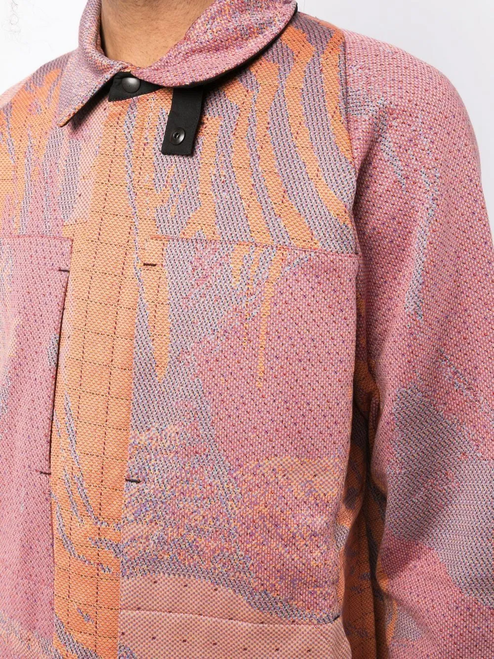 Abstract Print Shirt Jacket