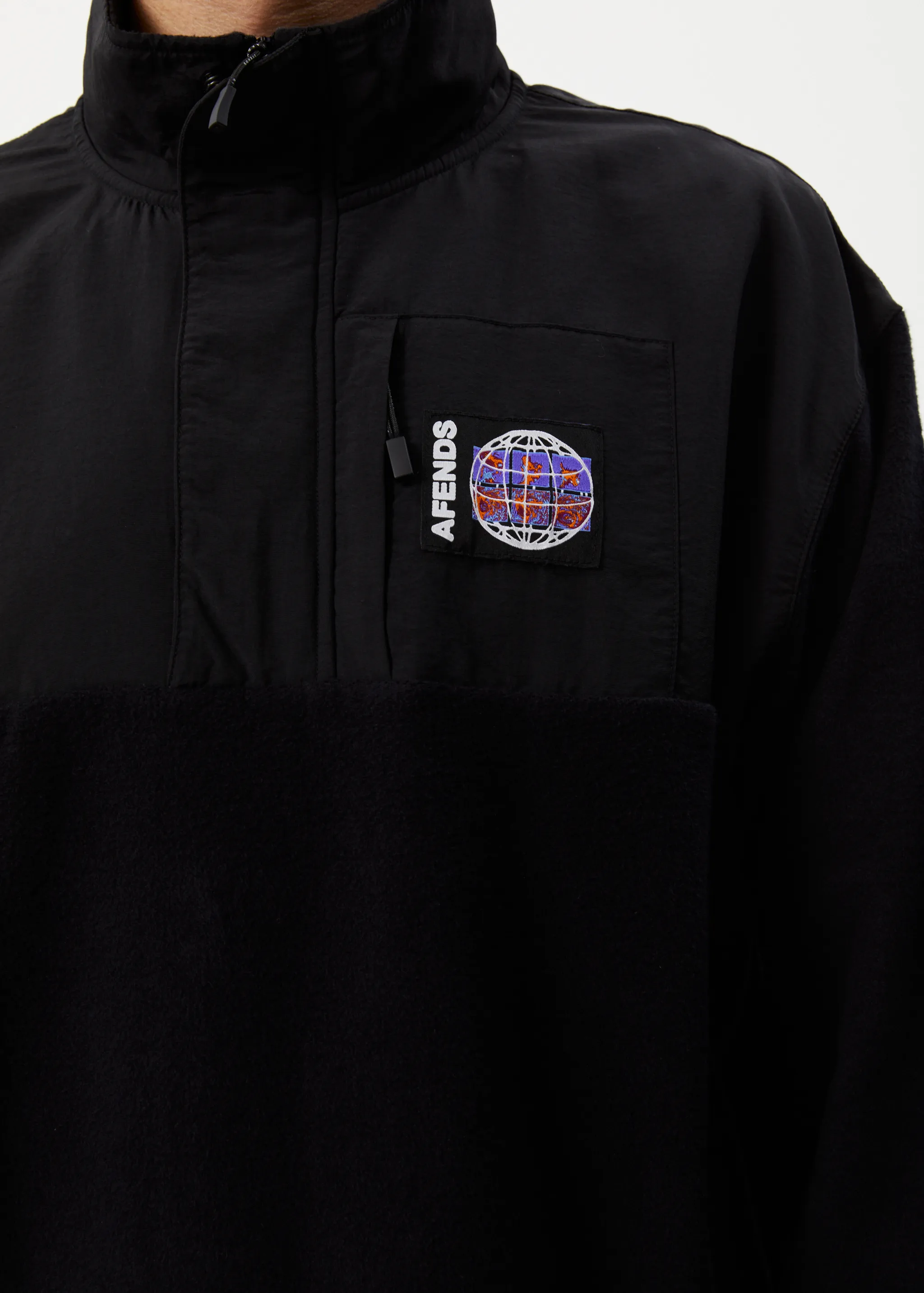 AFENDS Mens Nobody - Fleece Pullover - Black