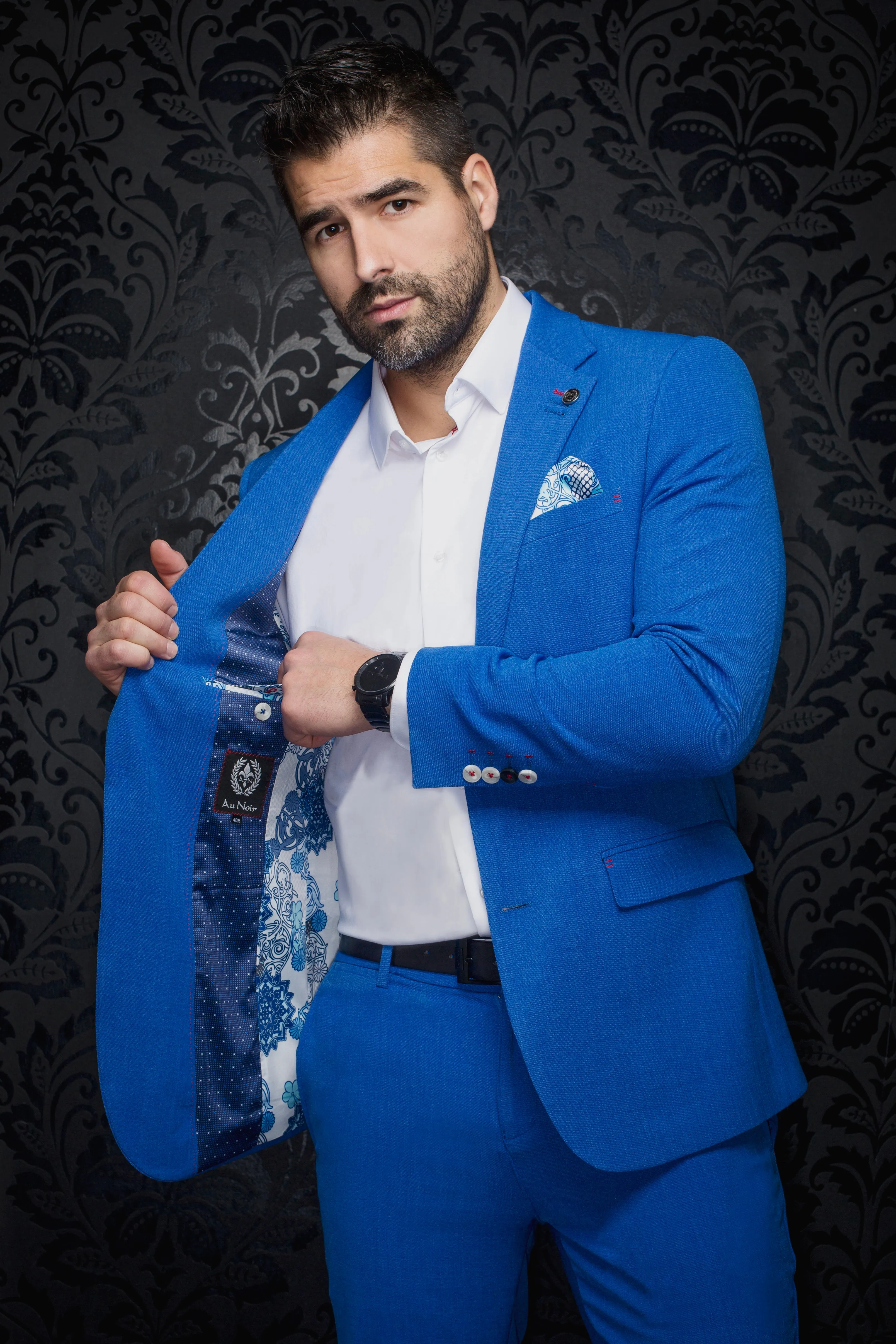 Au Noir Stretch Blazer | Lancaster Cobalt