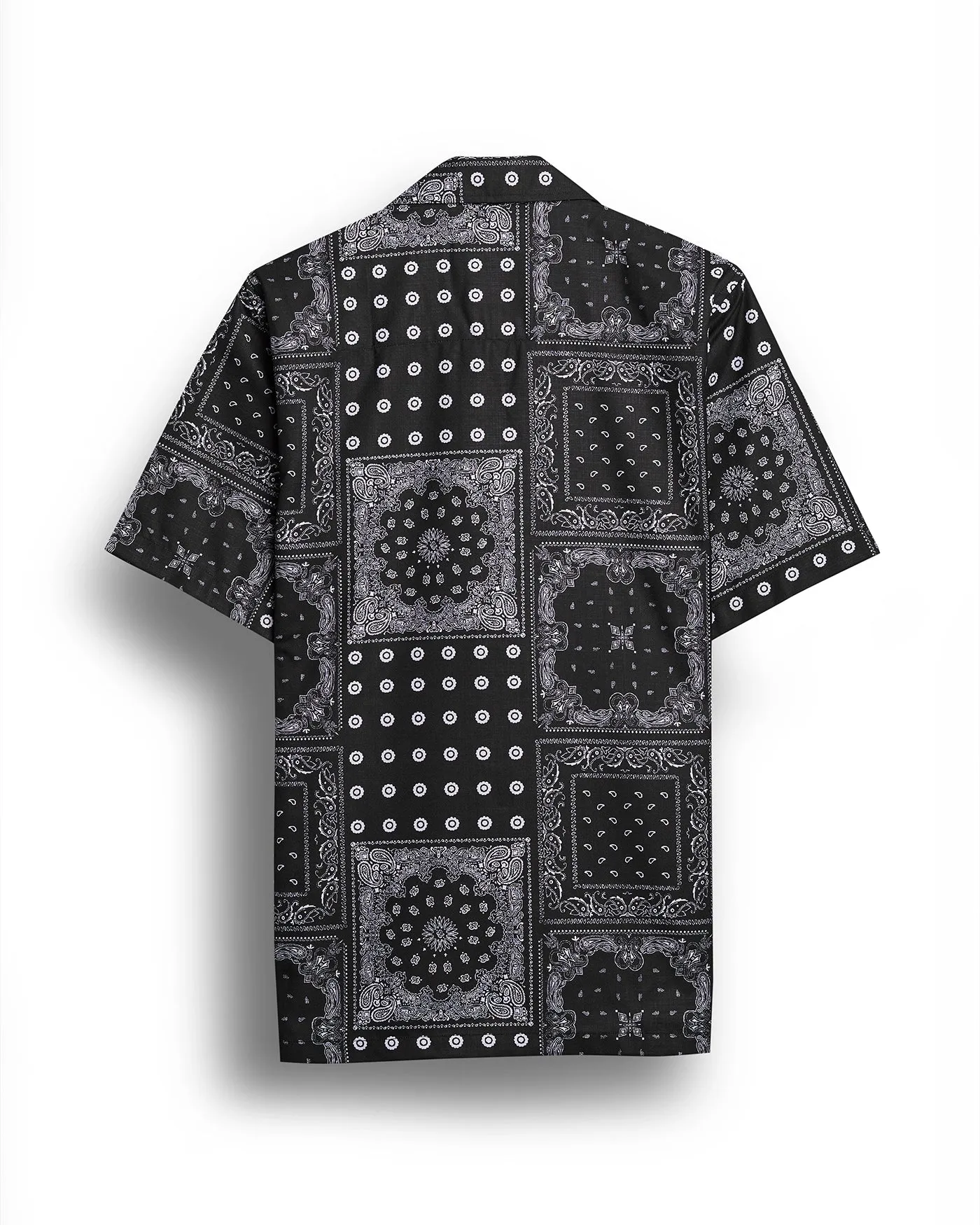 Bandana print shirt - black half sleeve shirt for men