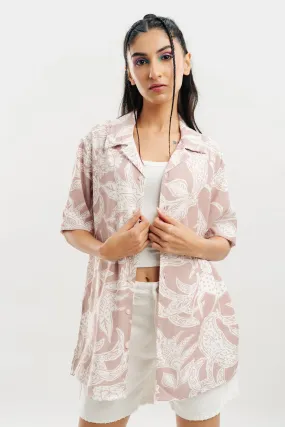 Beige Abstract Print Shirt