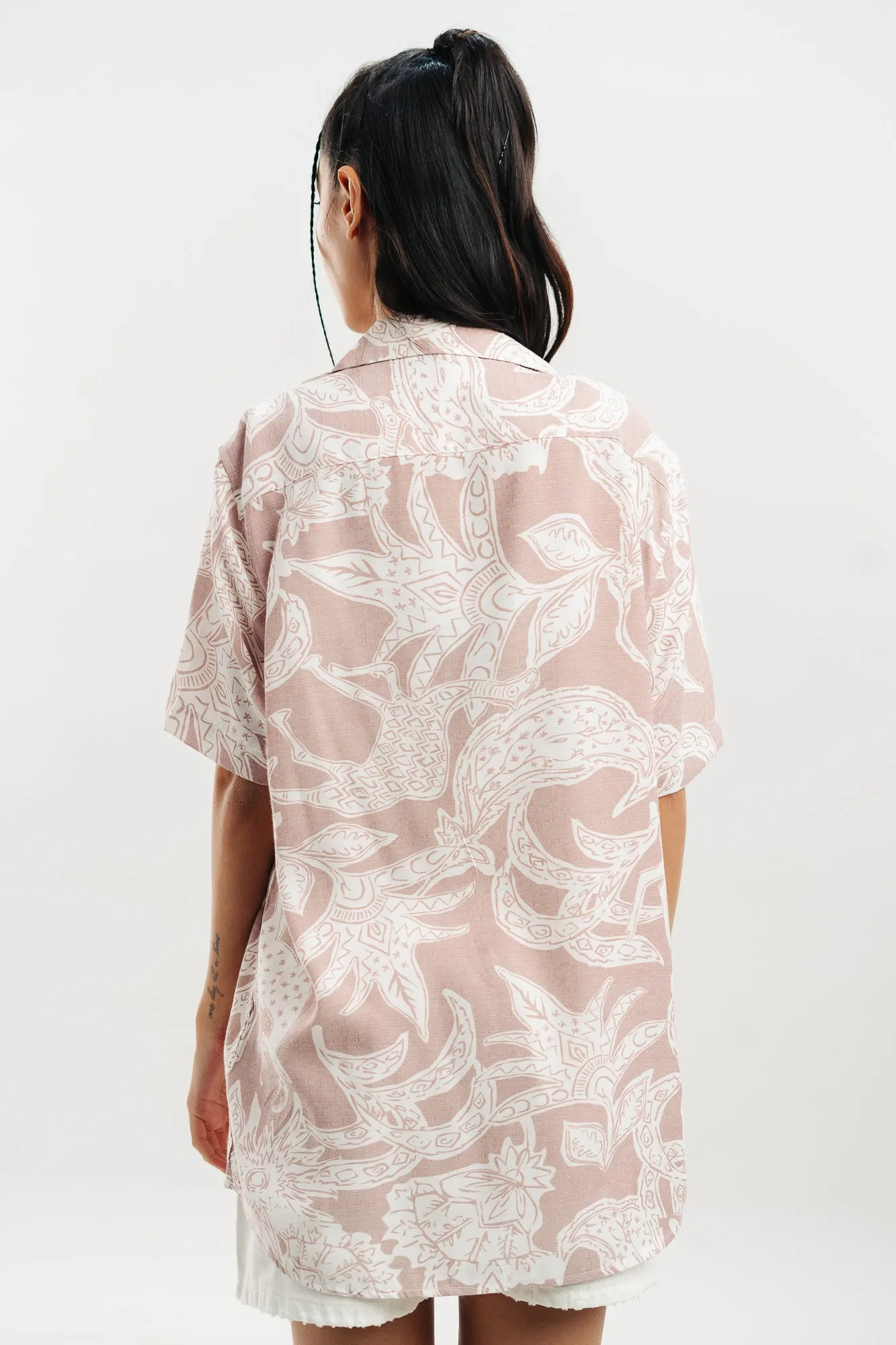 Beige Abstract Print Shirt