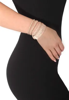 Beige Diamante Wrap Bracelet