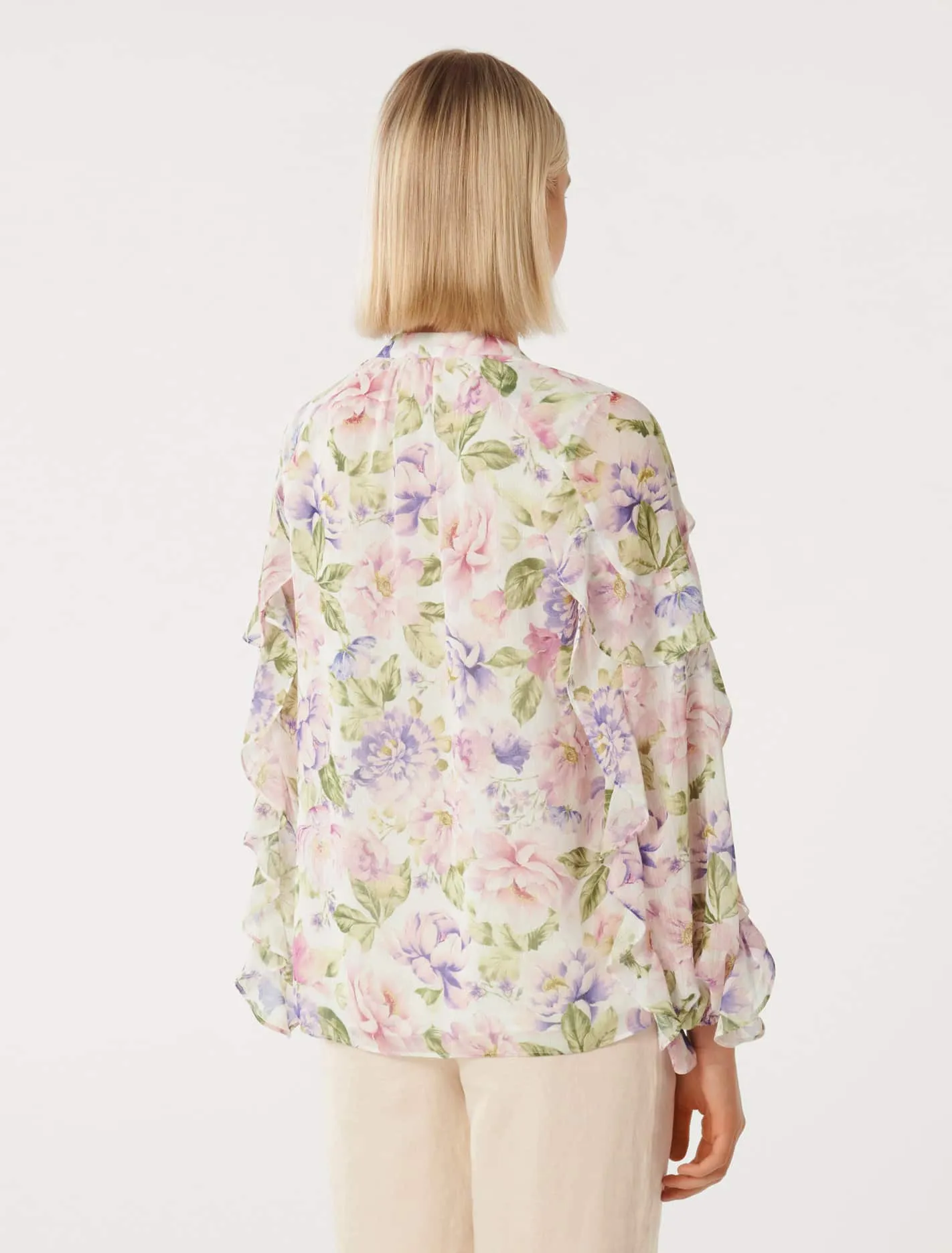 Belle Printed Ruffle Blouse