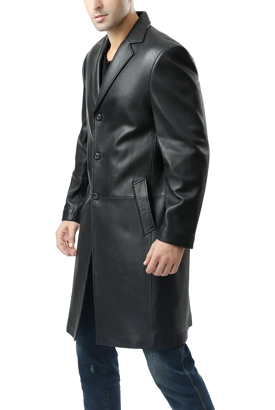 Sure! Here’s an optimized title for the product:

BGSD Monogram Collection Mens Classic Long Walking Coat in Luxurious Lambskin Leather