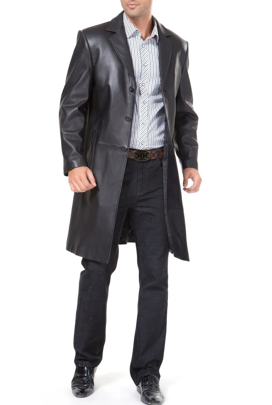 Sure! Here’s an optimized title for the product:

BGSD Monogram Collection Mens Classic Long Walking Coat in Luxurious Lambskin Leather