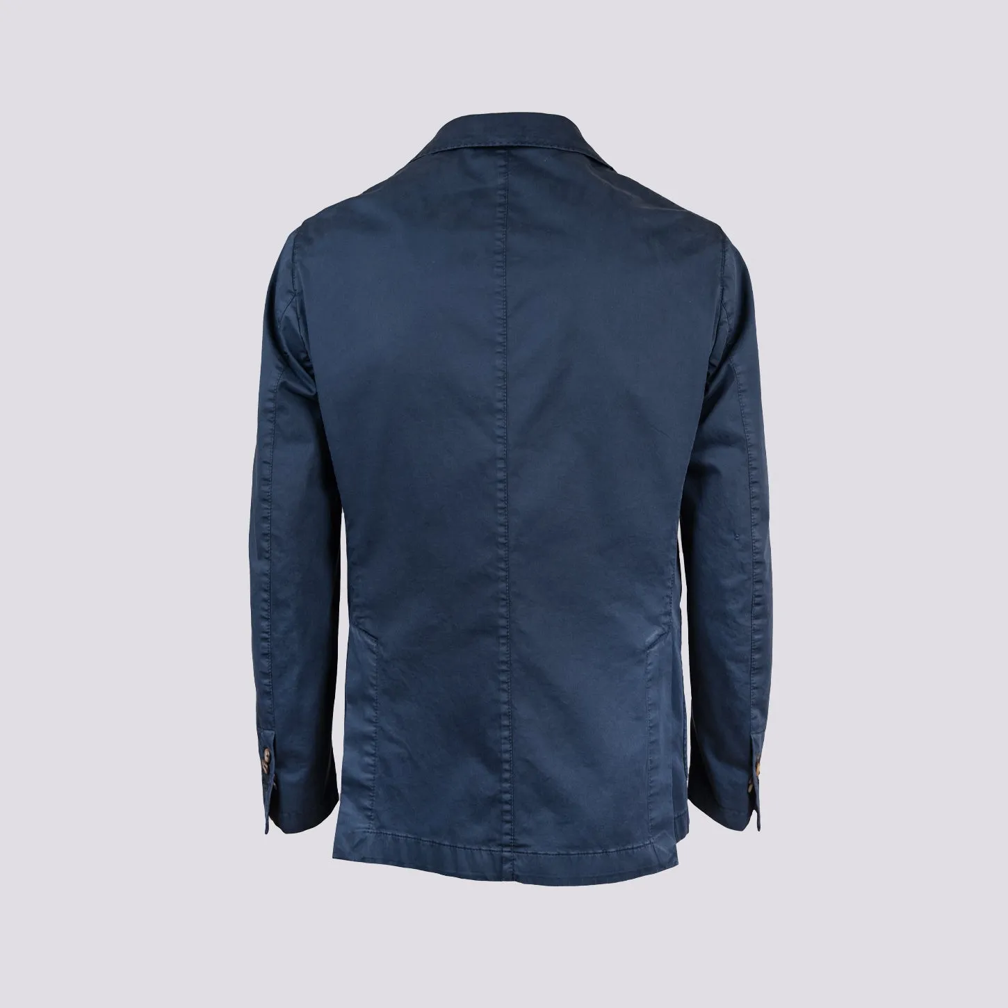 Blazer sfoderato monopetto in cotone blu