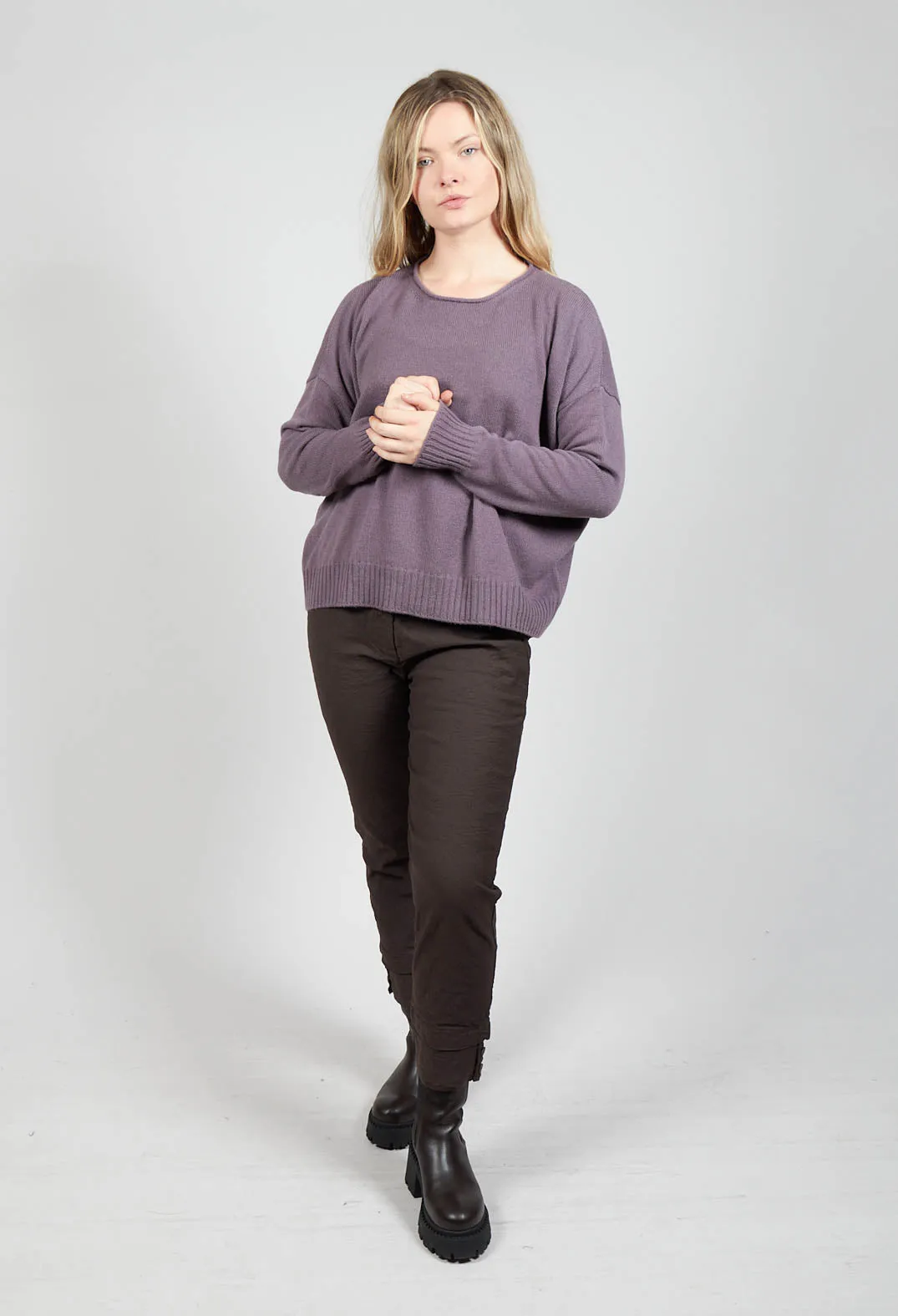 Boxy Pullover in Melanzana