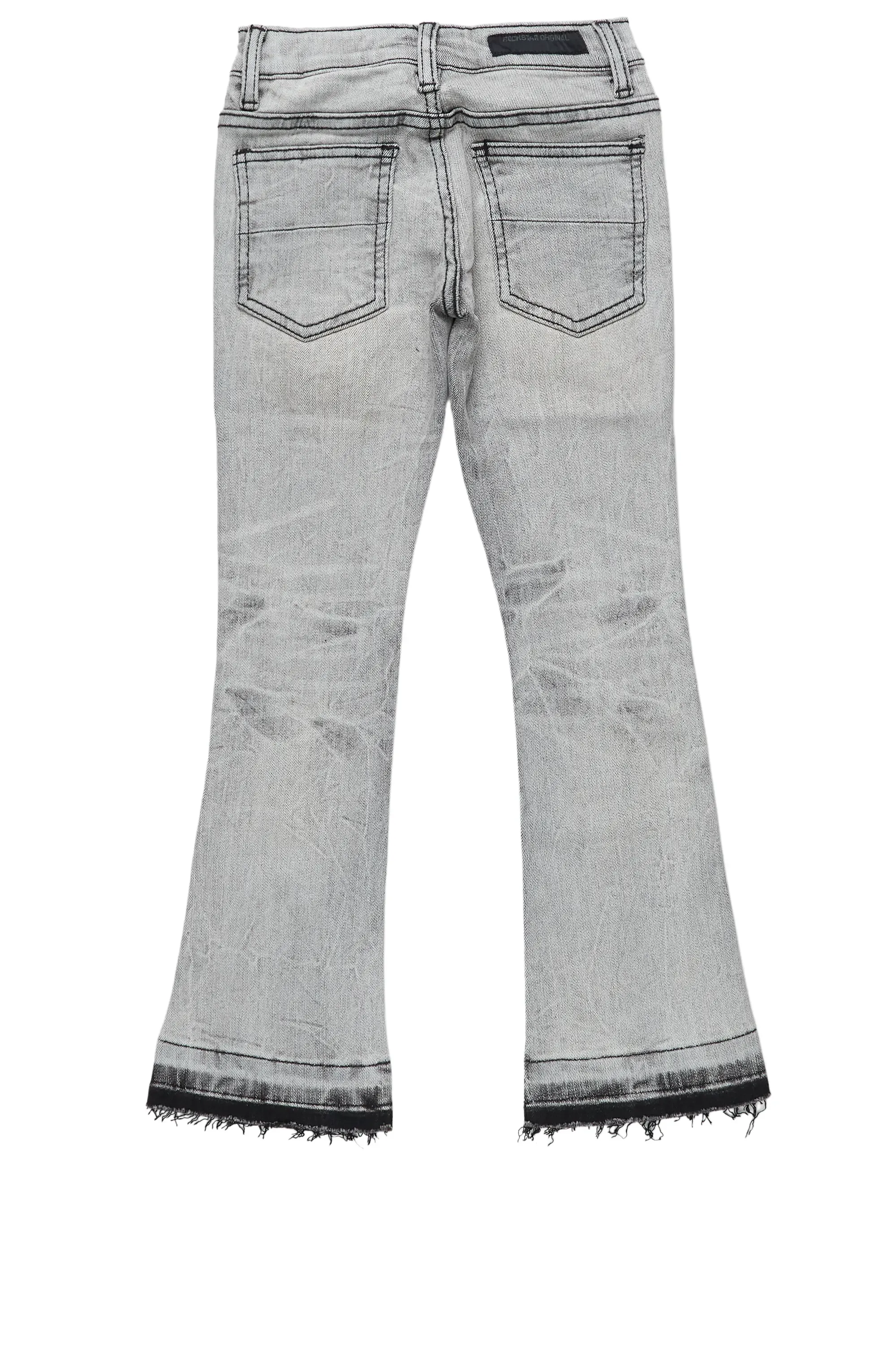 Boys Huxley Light Grey Super Stacked Flare Jean