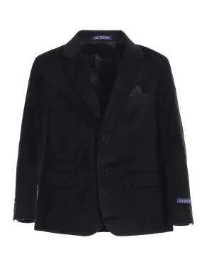 Boy's Velvet Blazer w/ Solid Button