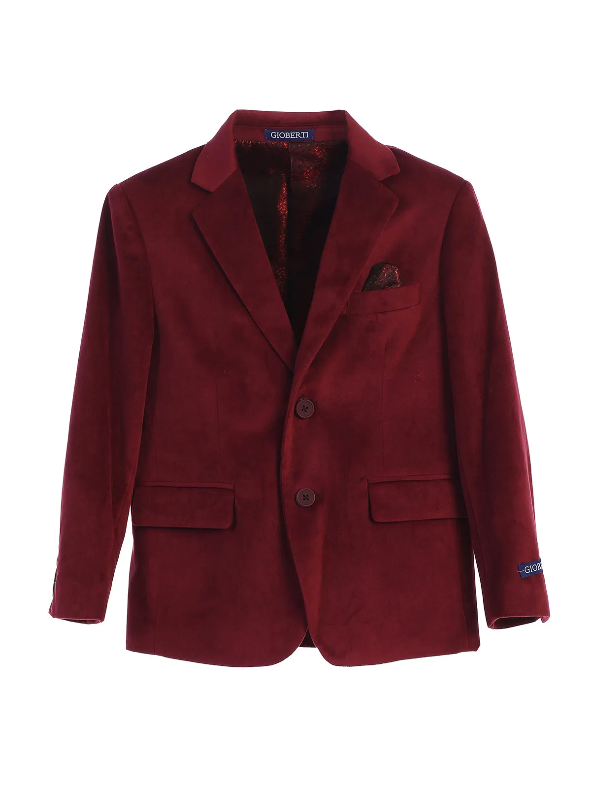 Boy's Velvet Blazer w/ Solid Button