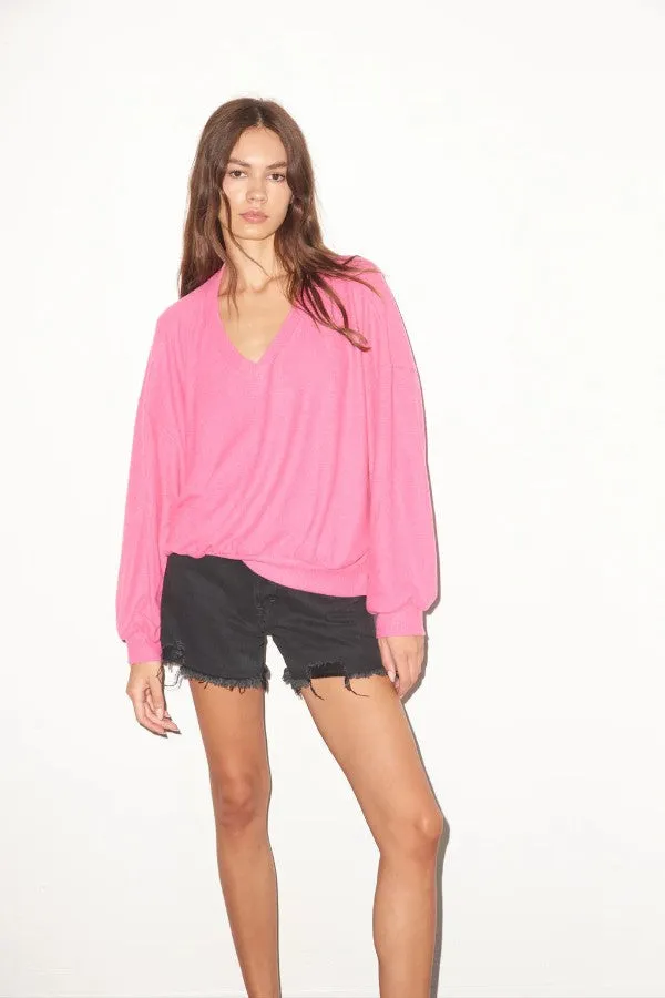 Brushed V Neck Pullover