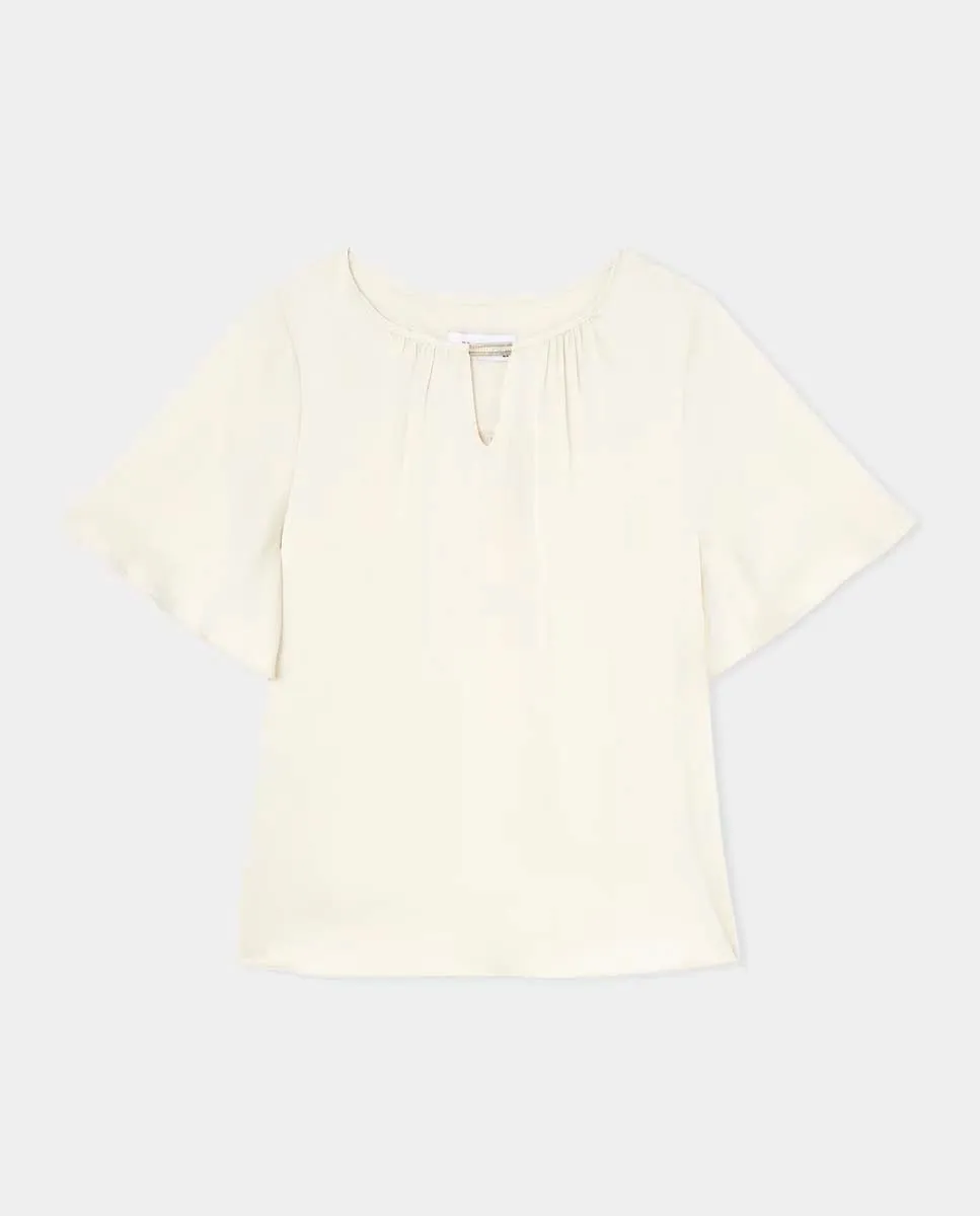 Bubble Saten Blouse - White