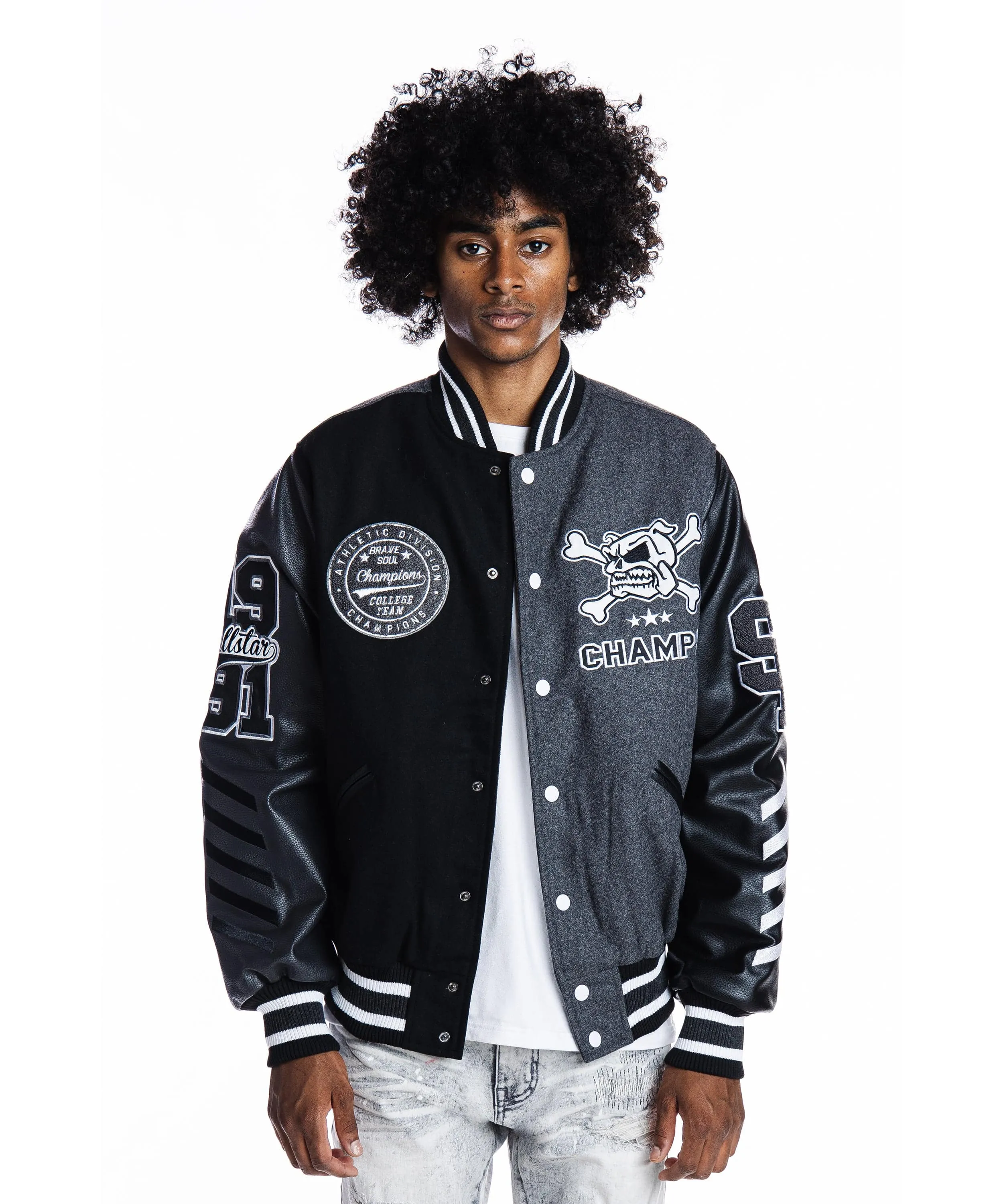 Bulldog Varsity Jacket - Grey