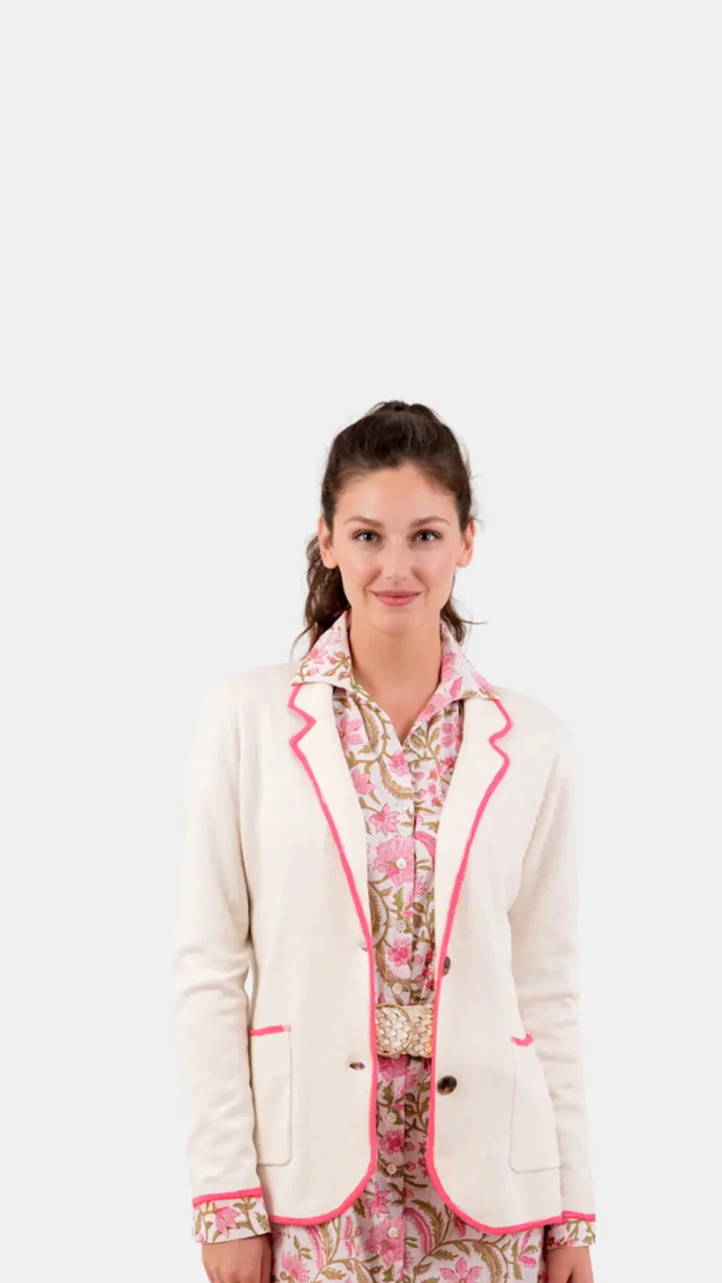 Burgess Palm Beach Blazer - White and Peony