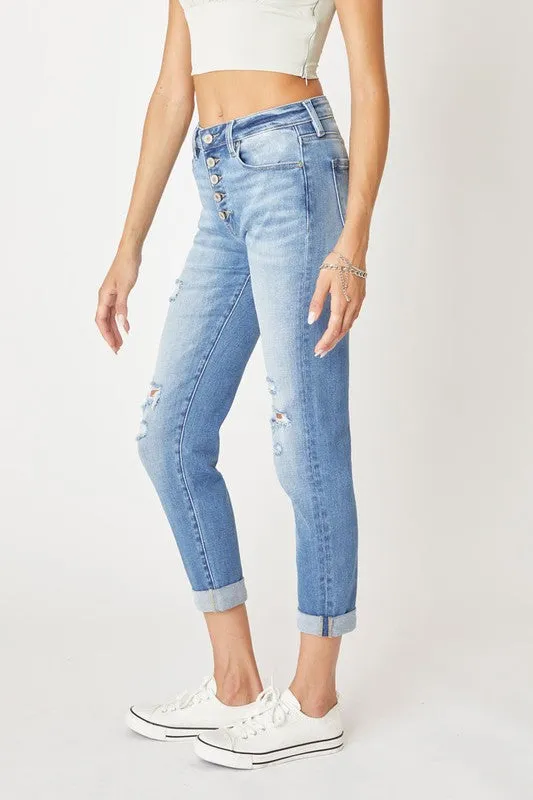 Cali Mid Rise Boyfriend Jean - Kancan