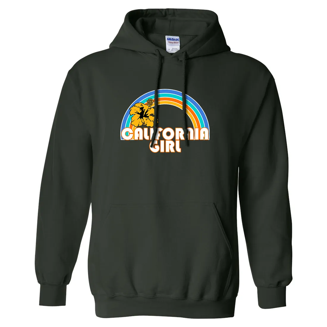 California Girl Rainbow Hibiscus Sweatshirt Hoodie