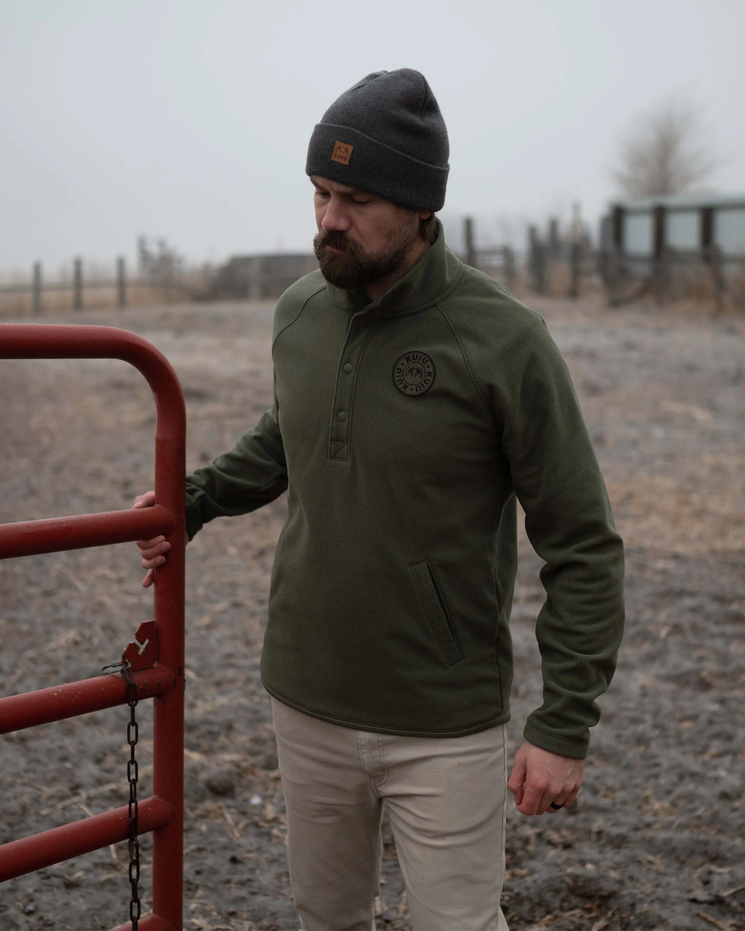 Cascade Twill Fleece Pullover | Olive