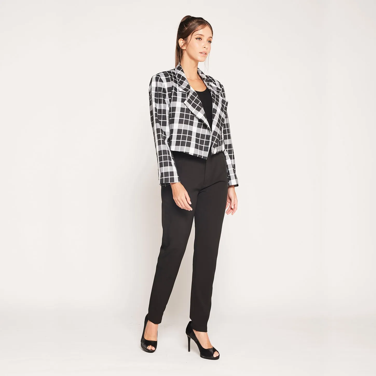 Checked Crop Jacket