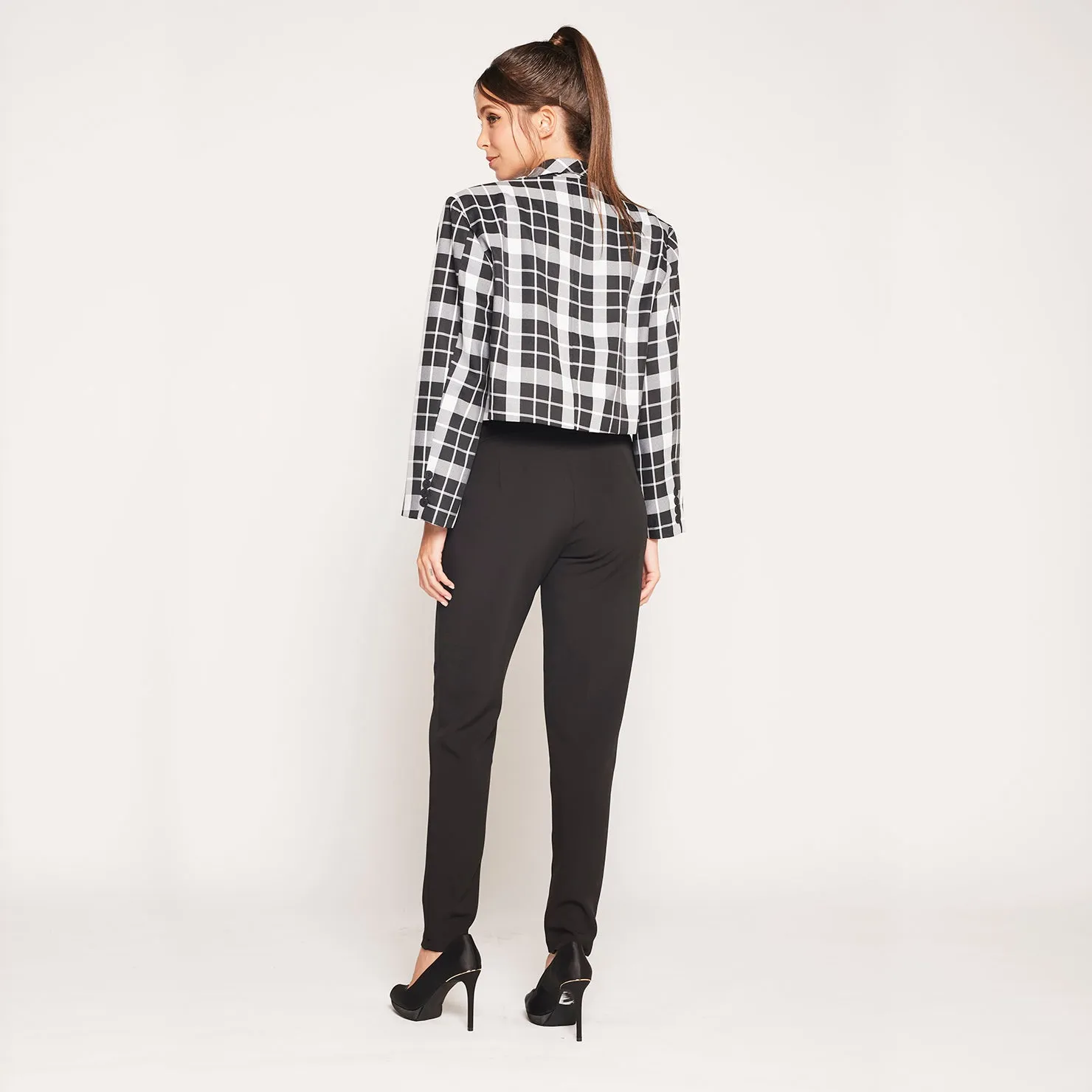 Checked Crop Jacket