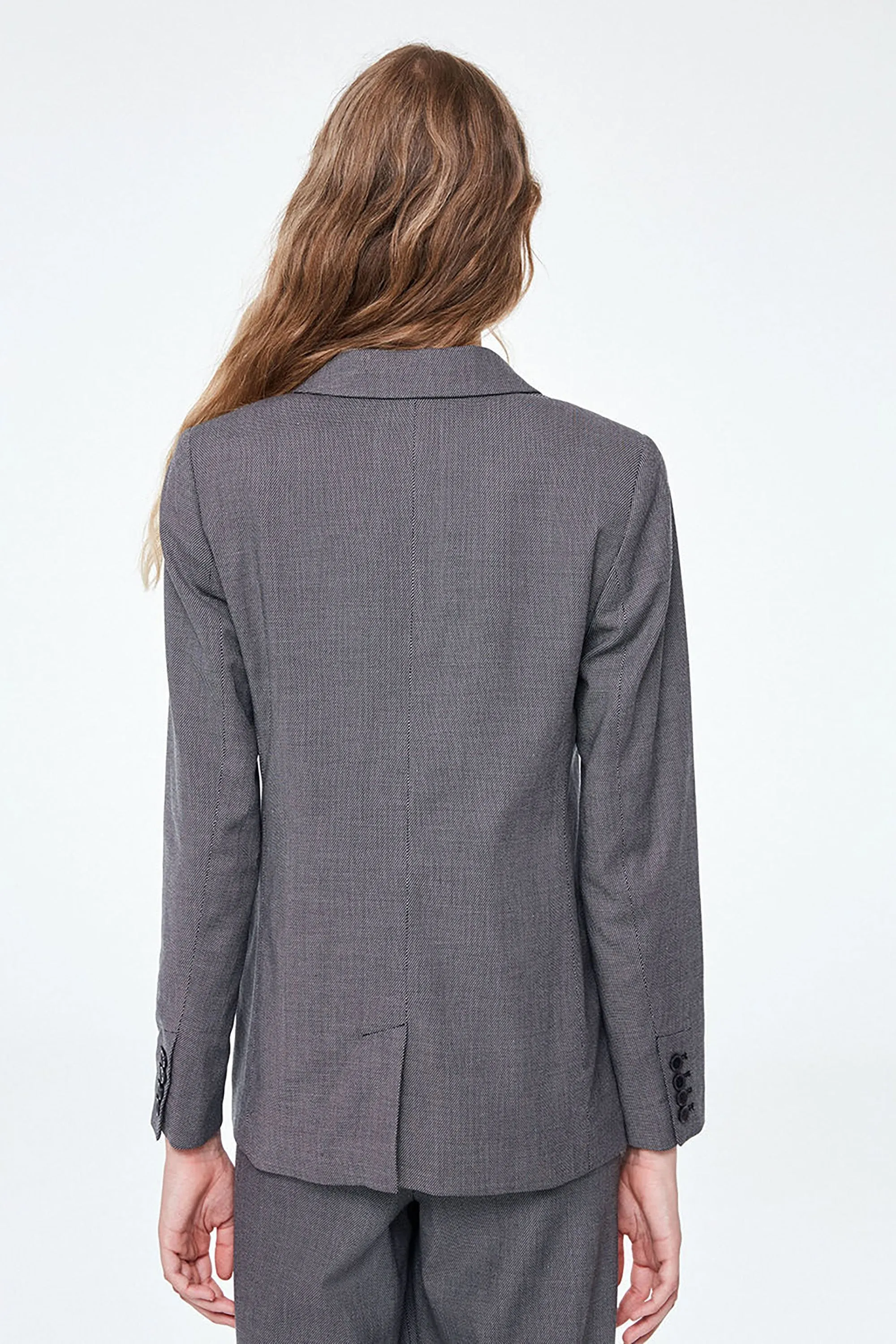 checky blazer grey <br> by ARMEDANGELS