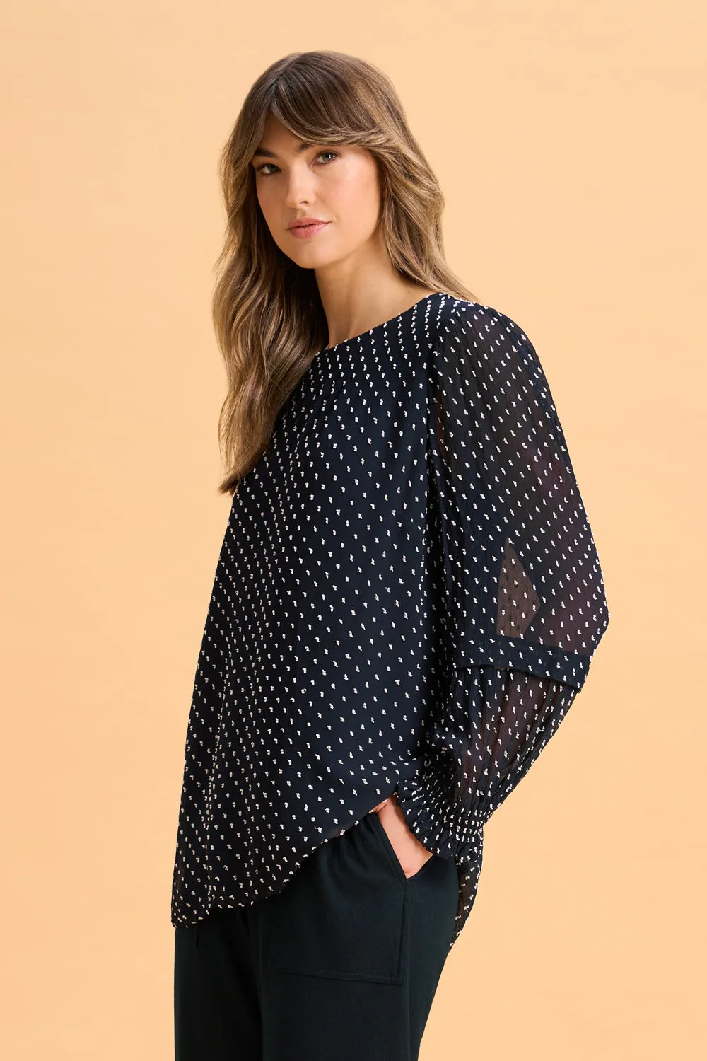 Crinkle Spot Blouse