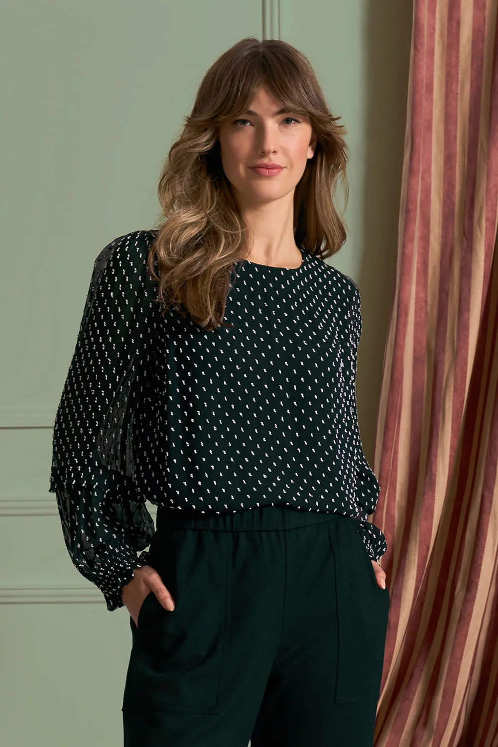 Crinkle Spot Blouse