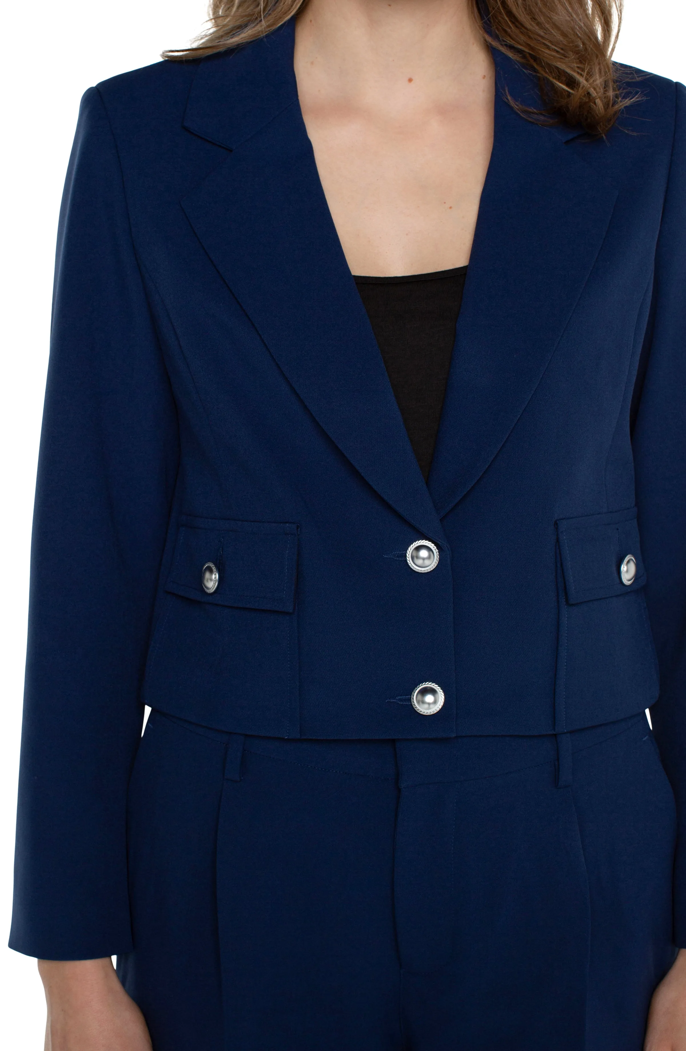 CROPPED BLAZER WITH VENT SLEEVES