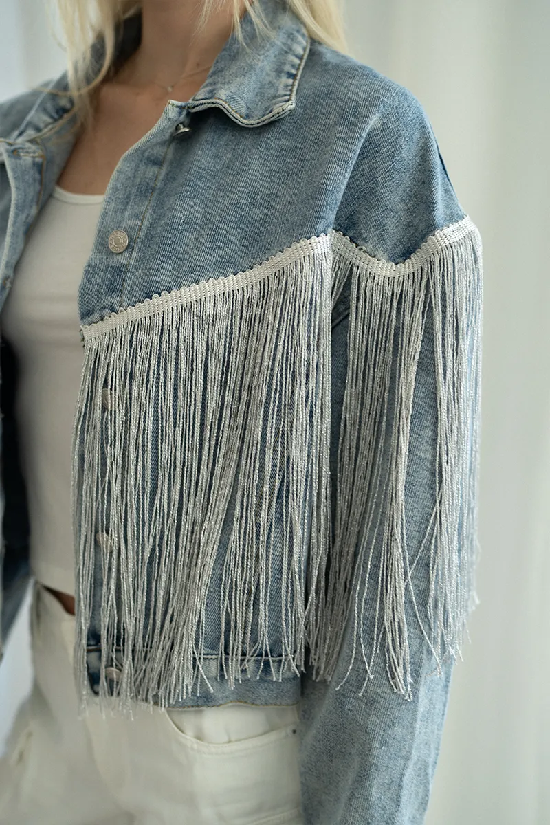 Custom Fringe Denim Jacket