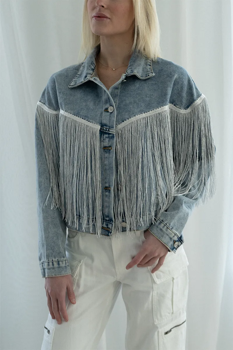 Custom Fringe Denim Jacket