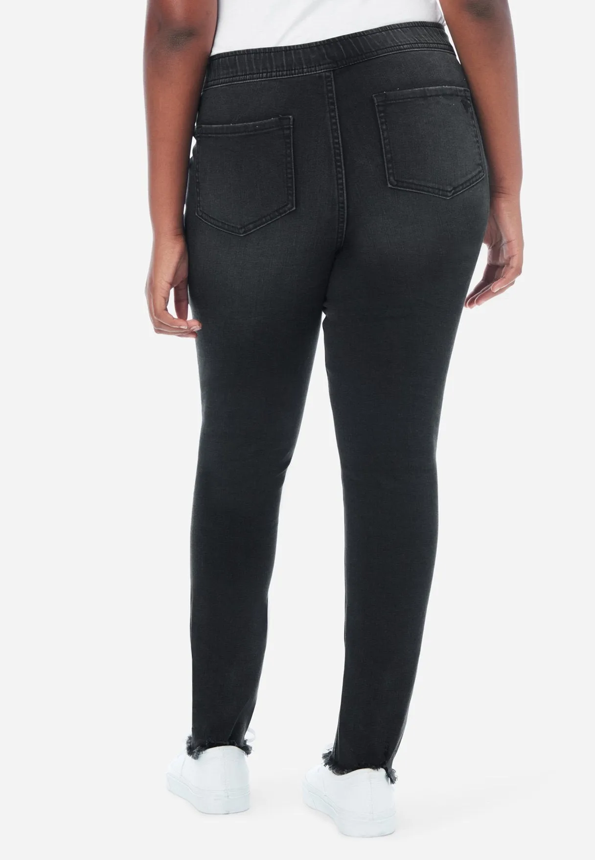 Destructed Embellished Pull-On Jean Leggings