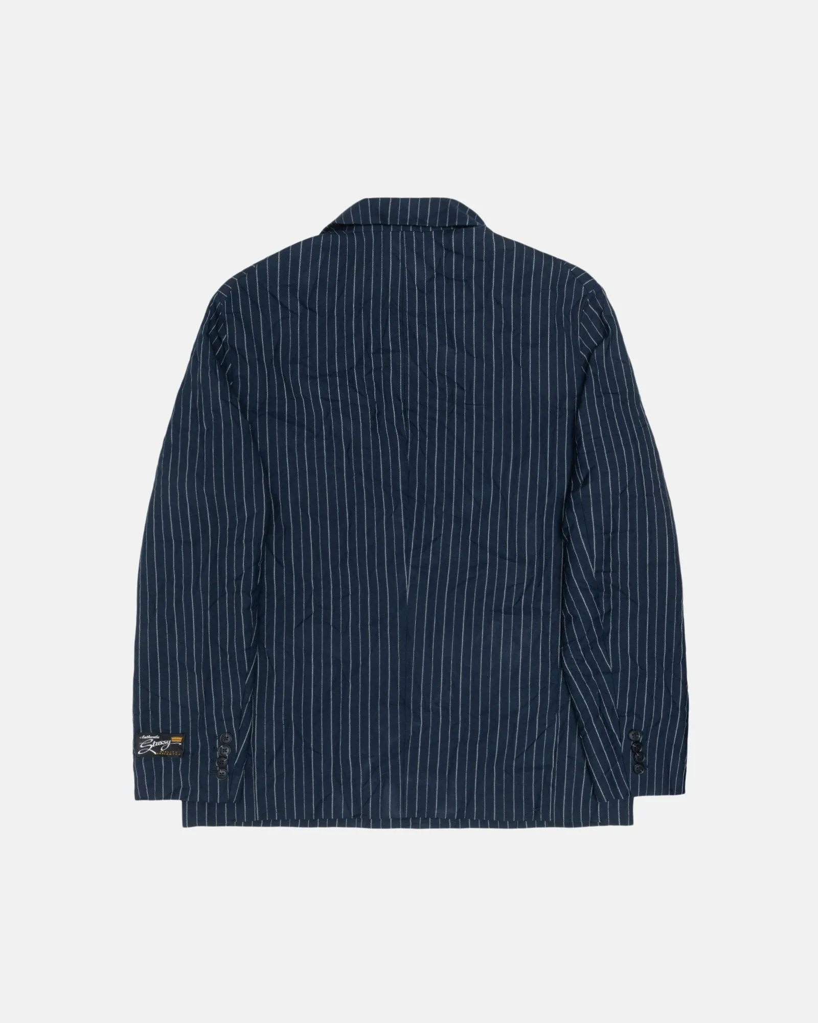 DOUBLE-BREASTED BLAZER WRINKLED STRIPE