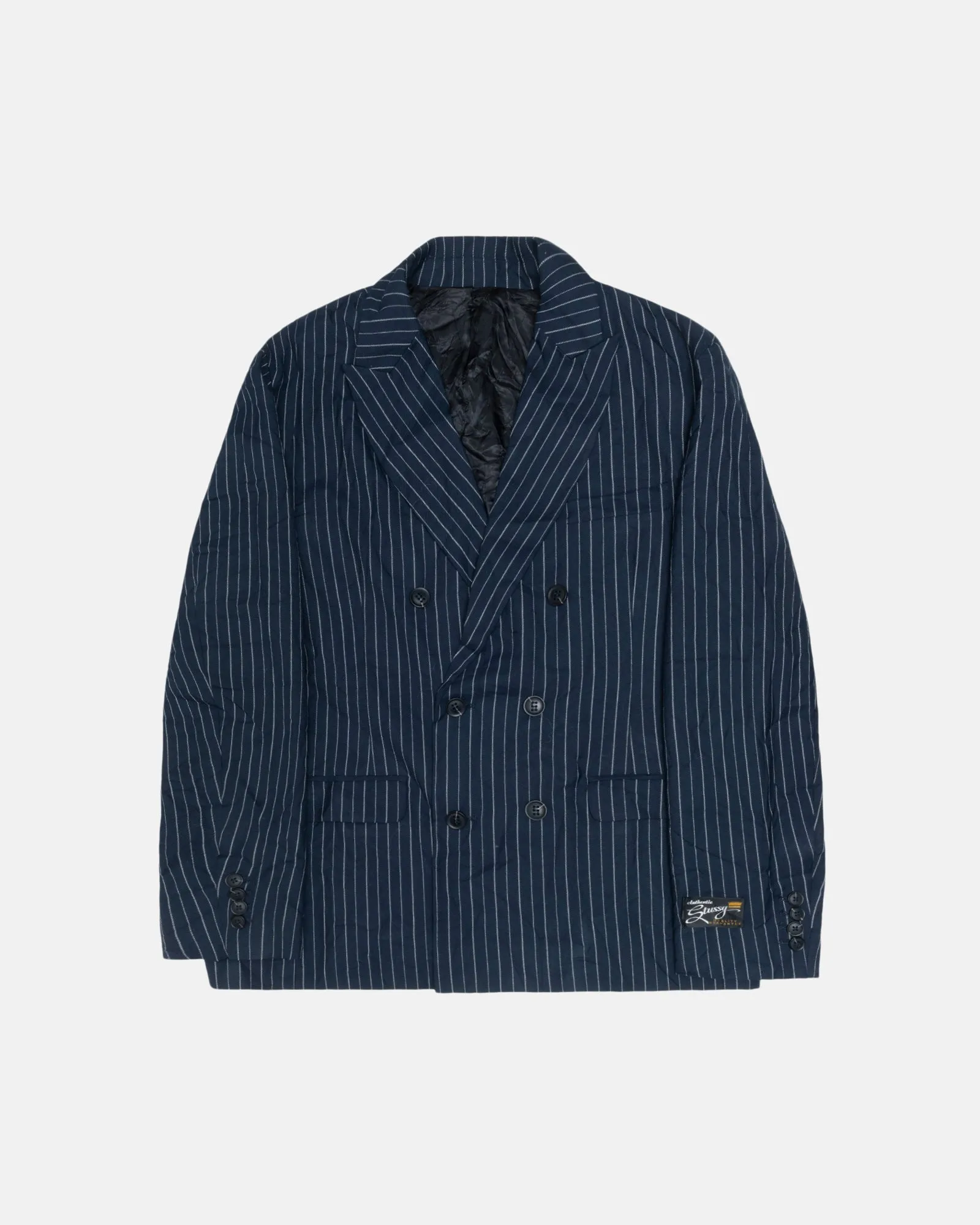 DOUBLE-BREASTED BLAZER WRINKLED STRIPE