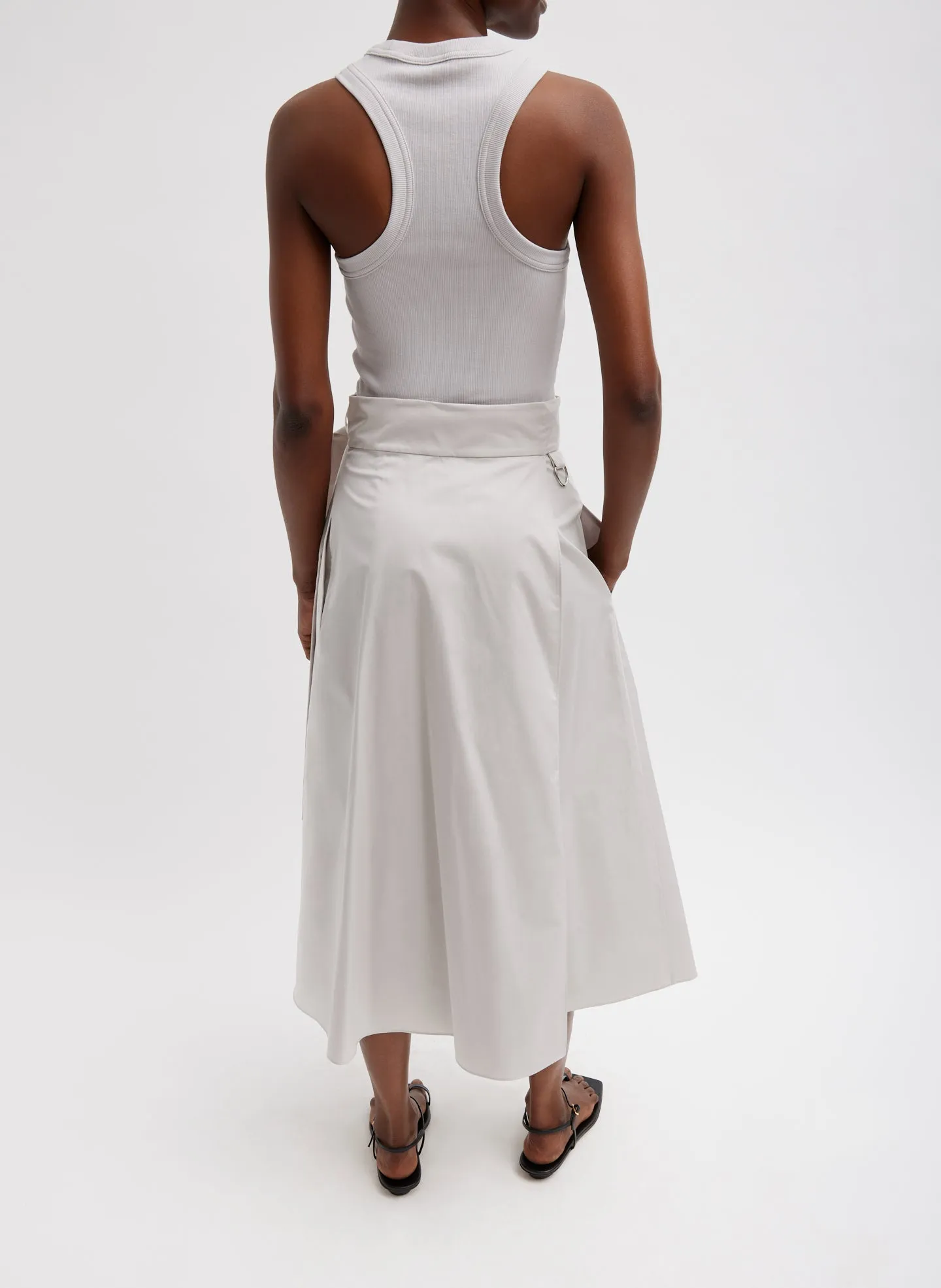 Eco Poplin Back Wrap Skirt