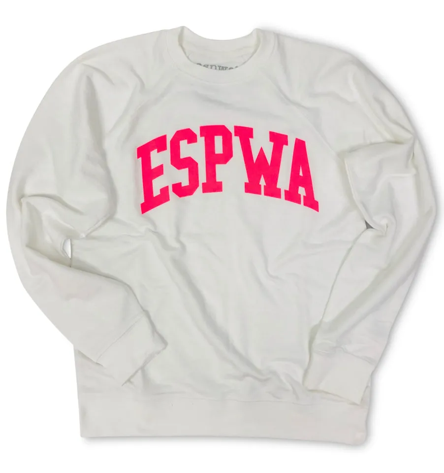 ESPWA Collegiate Pullover  - White   Neon Pink