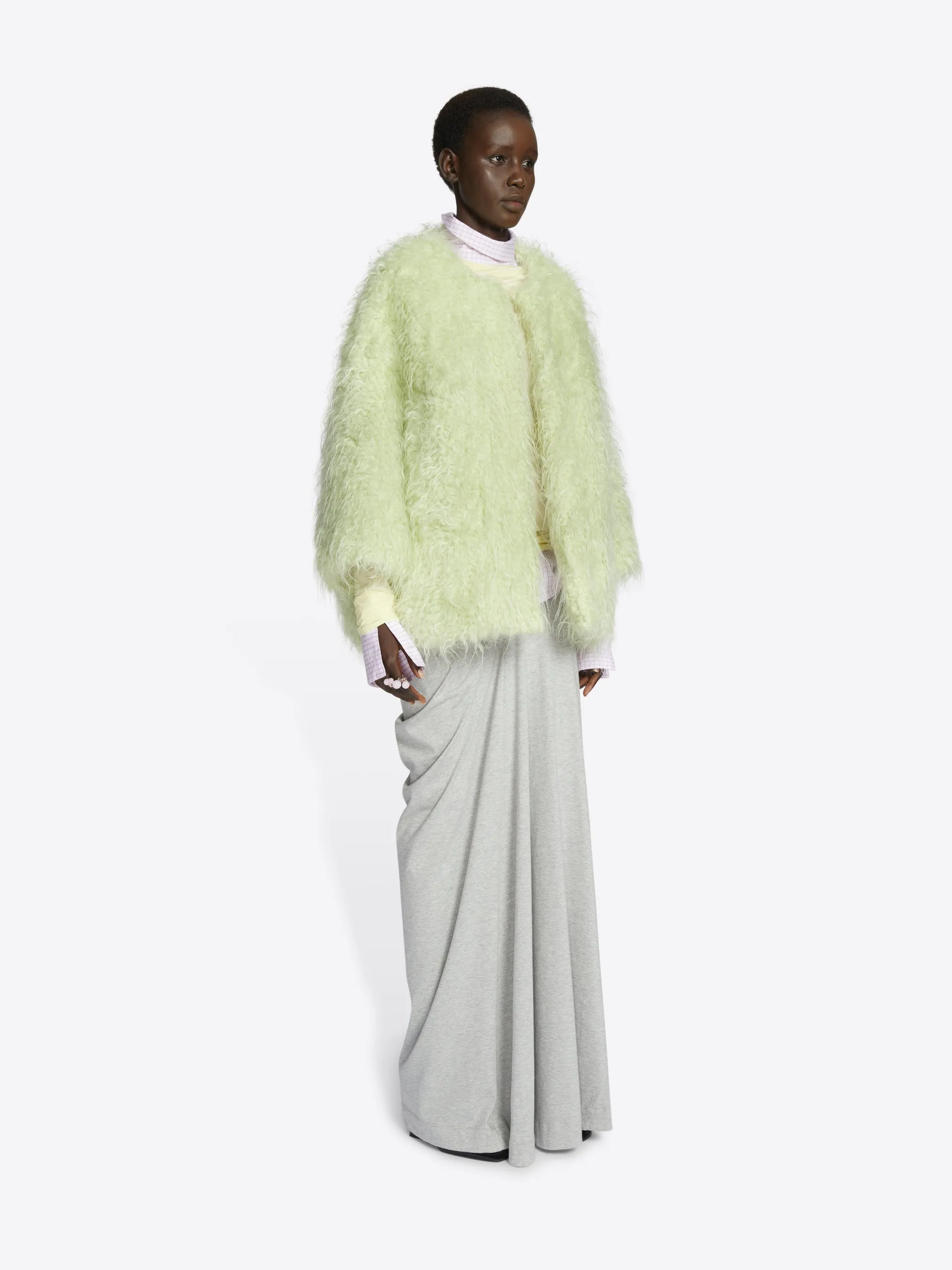 Faux fur cocoon jacket