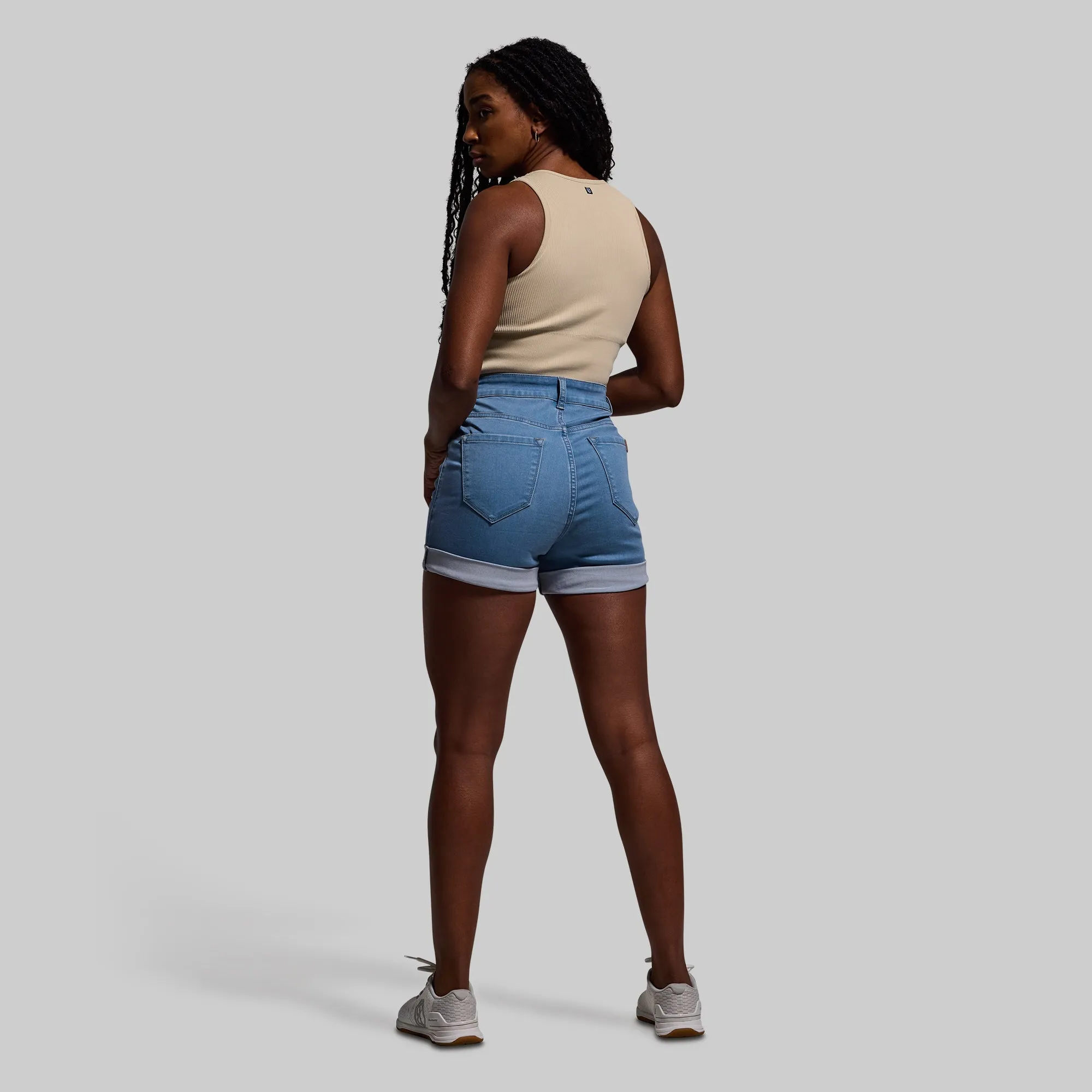 FLEX Stretchy Mom Jean Short (Light Wash)