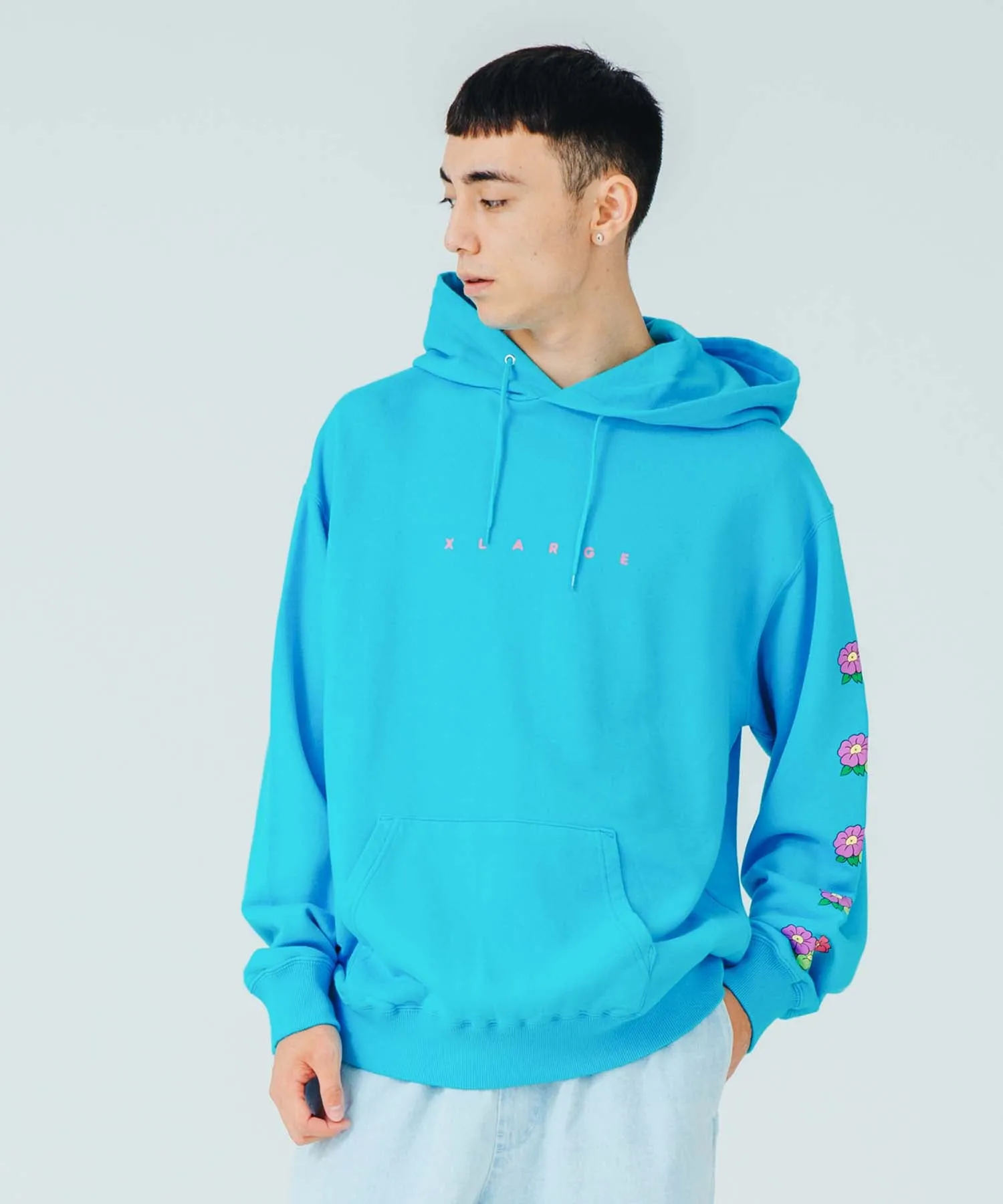 FLOWER LOGO PULLOVER HOODED SWEAT