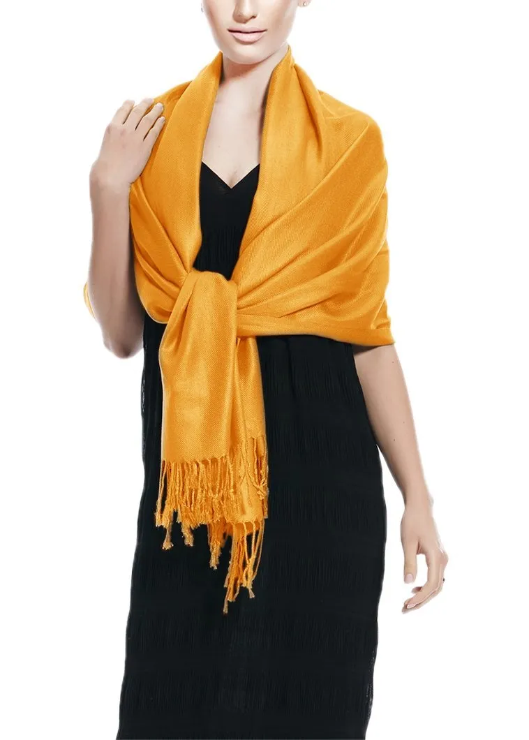 Gold Pashmina Shawl Wrap Scarf