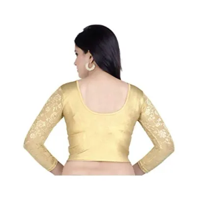 Gold Shimmer Readymade Stretchable Saree Blouse