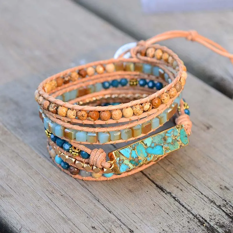 Golden Ocean Turquoise Wrap