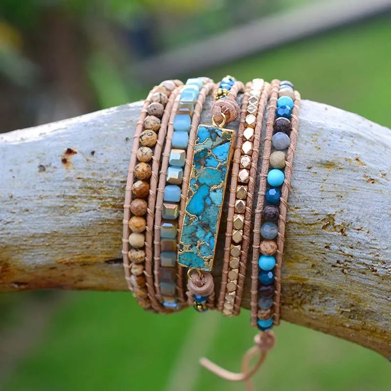 Golden Ocean Turquoise Wrap