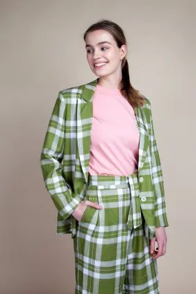 helena blazer palm check