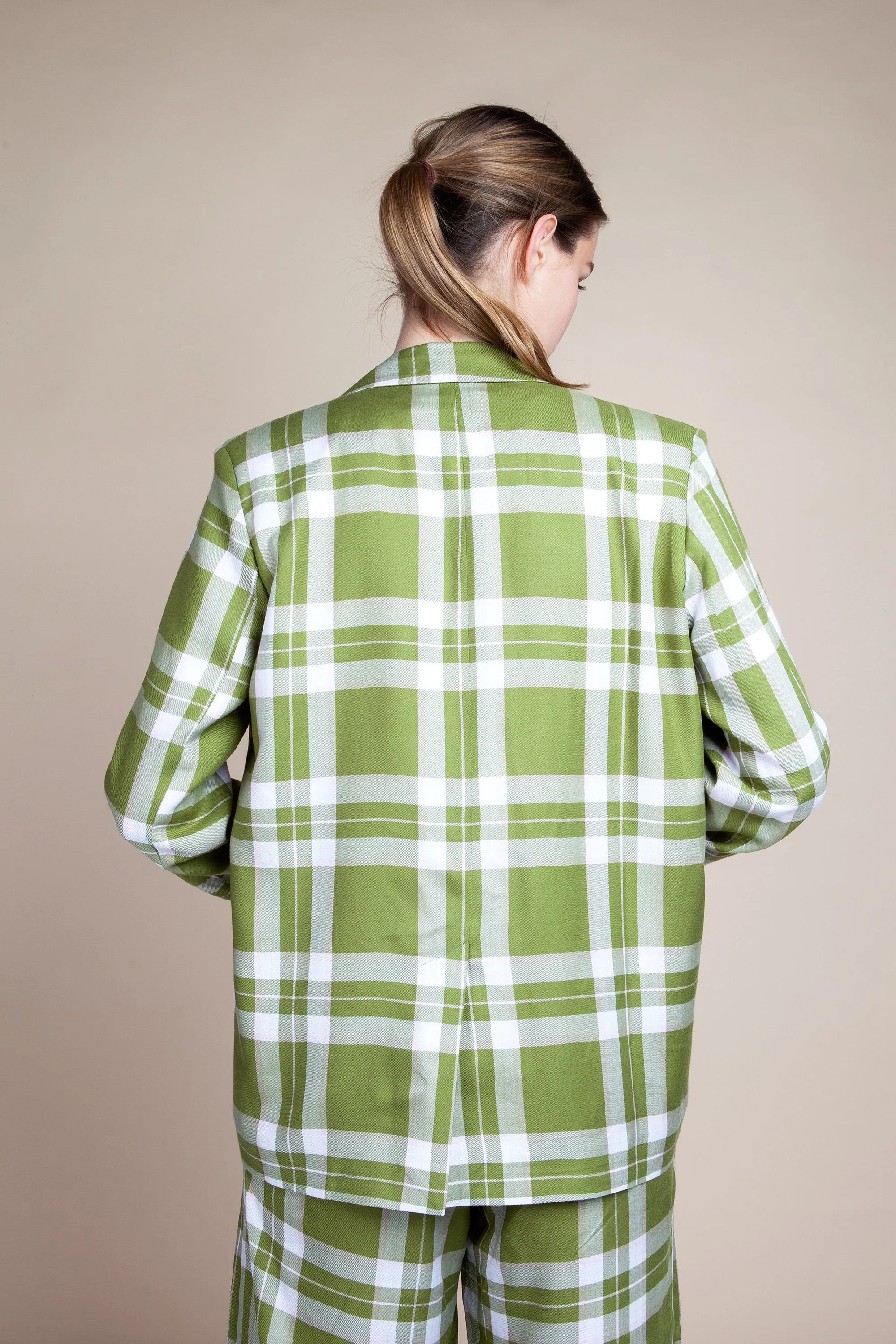 helena blazer palm check