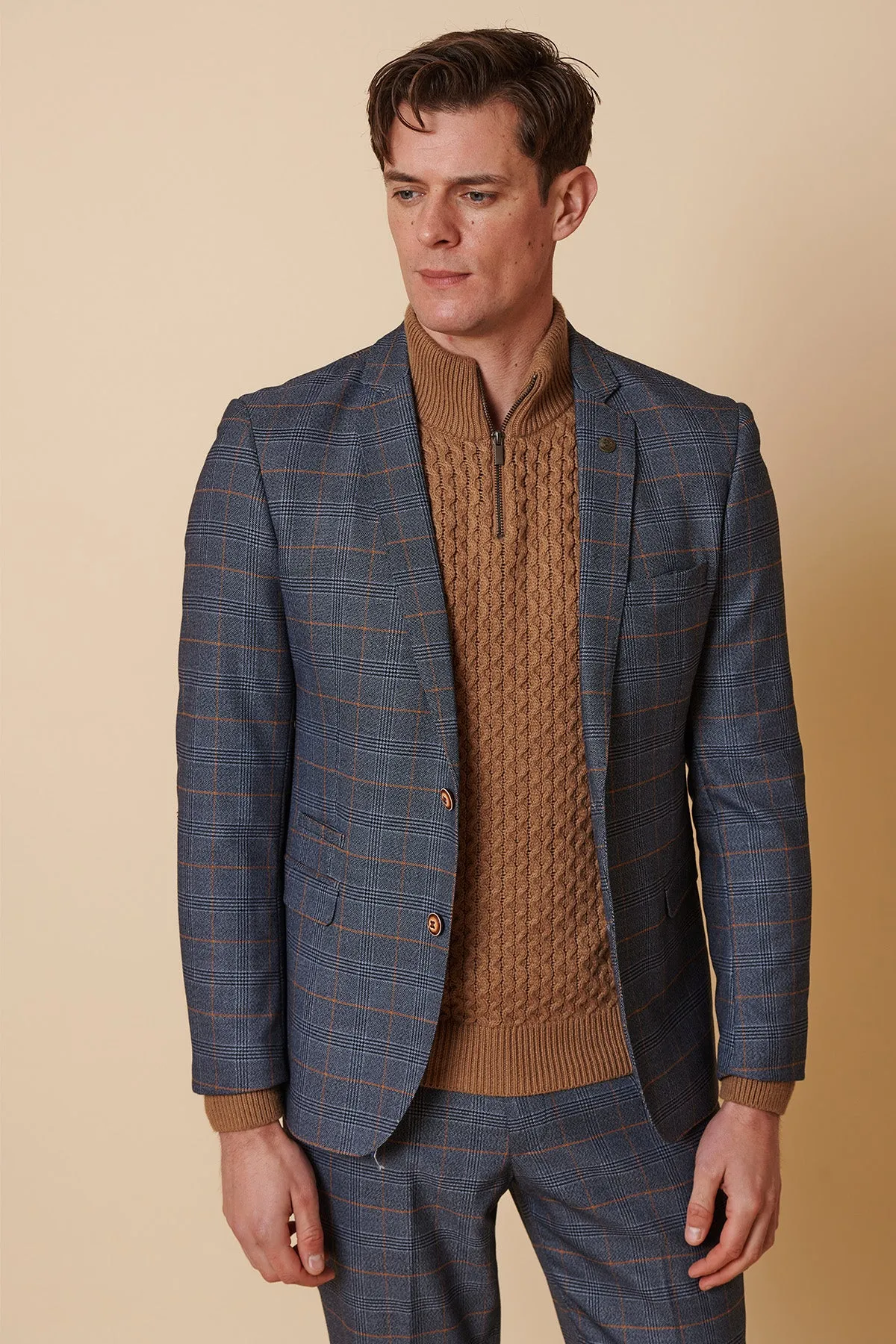 JENSON - Sky Blue Check Blazer