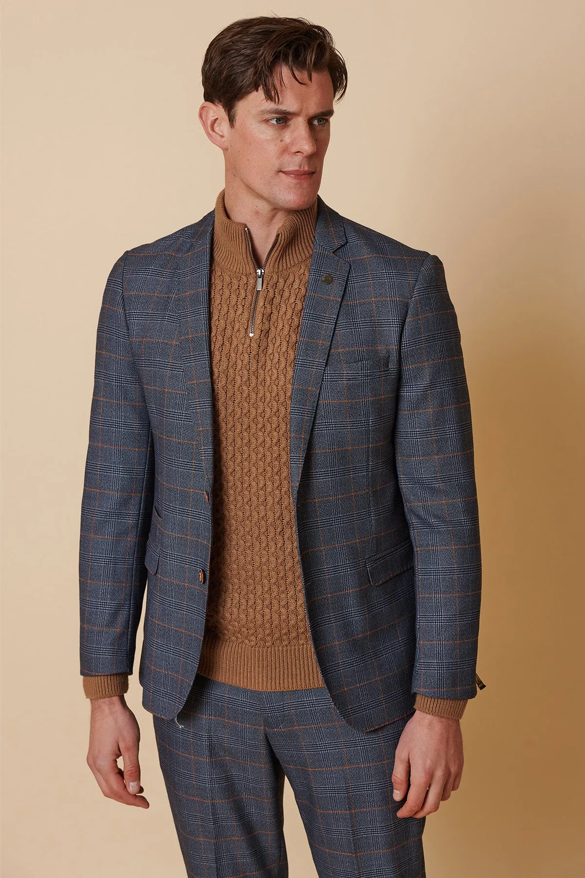 JENSON - Sky Blue Check Blazer