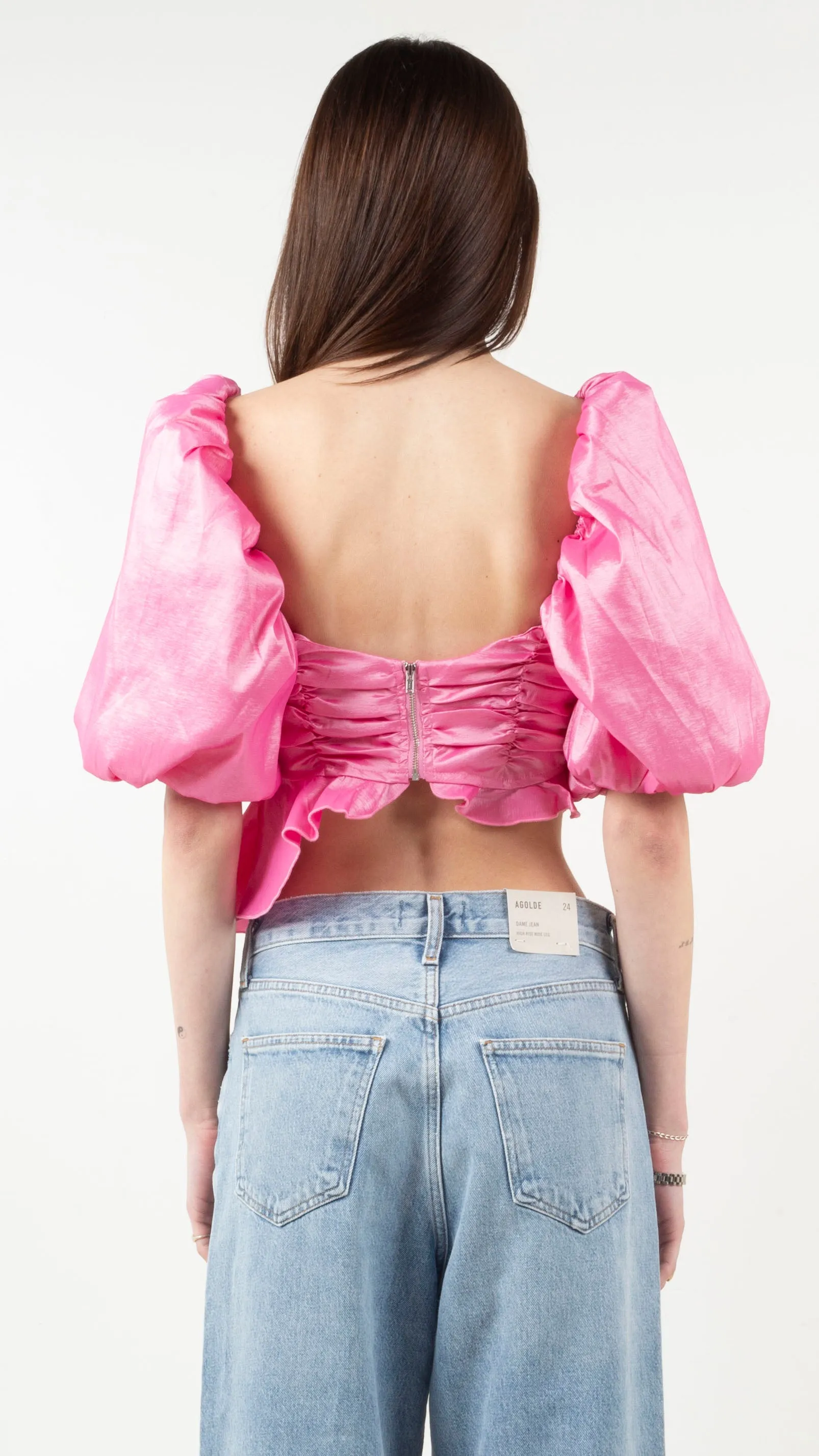 Judith Crop Blouse - Pink