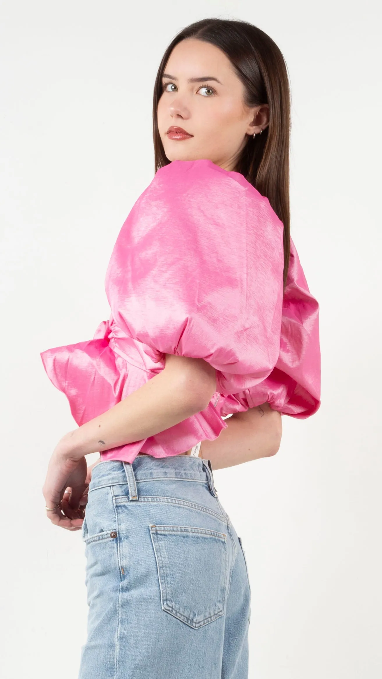 Judith Crop Blouse - Pink