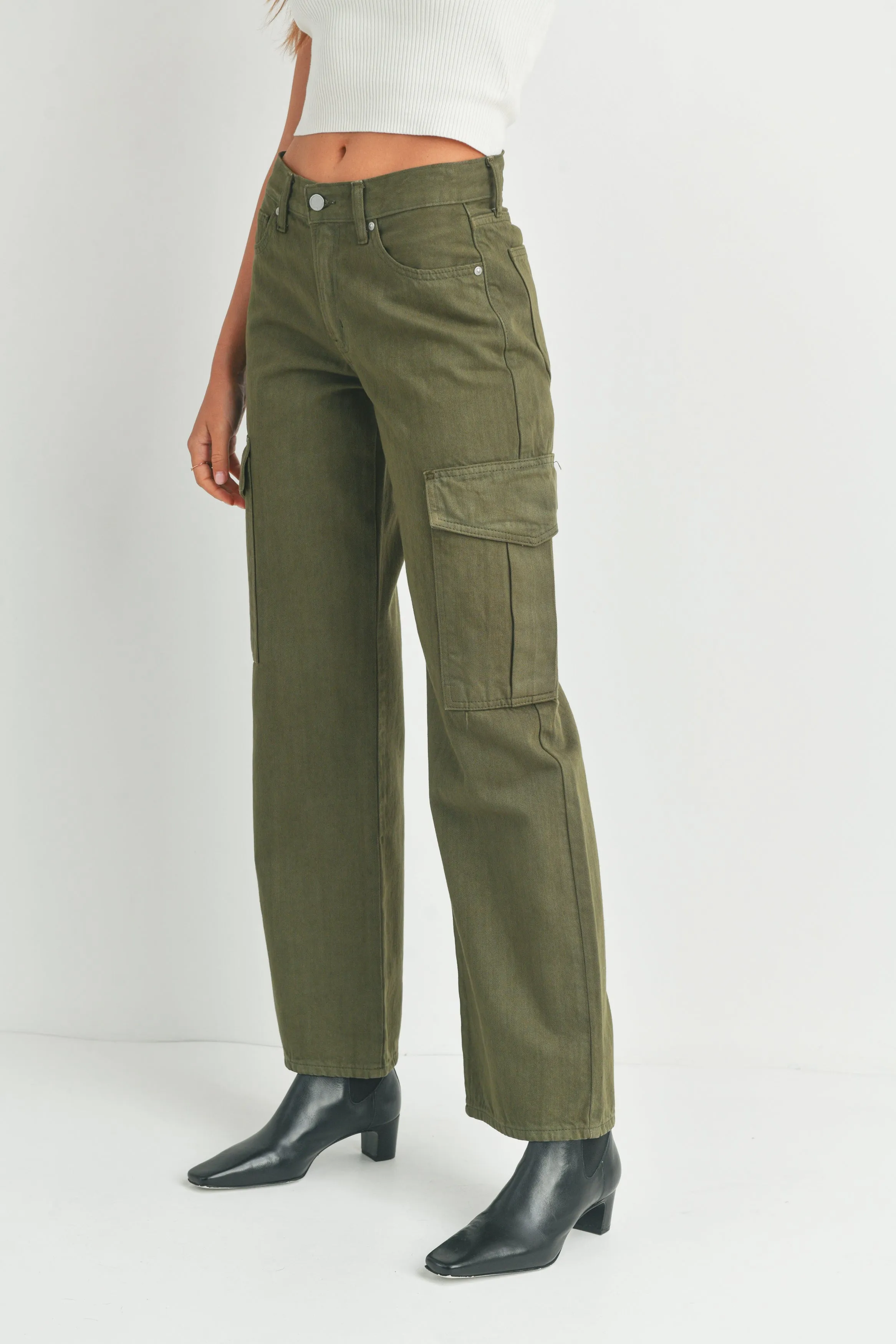 Just Black Denim - Cargo Jean | Dark Olive